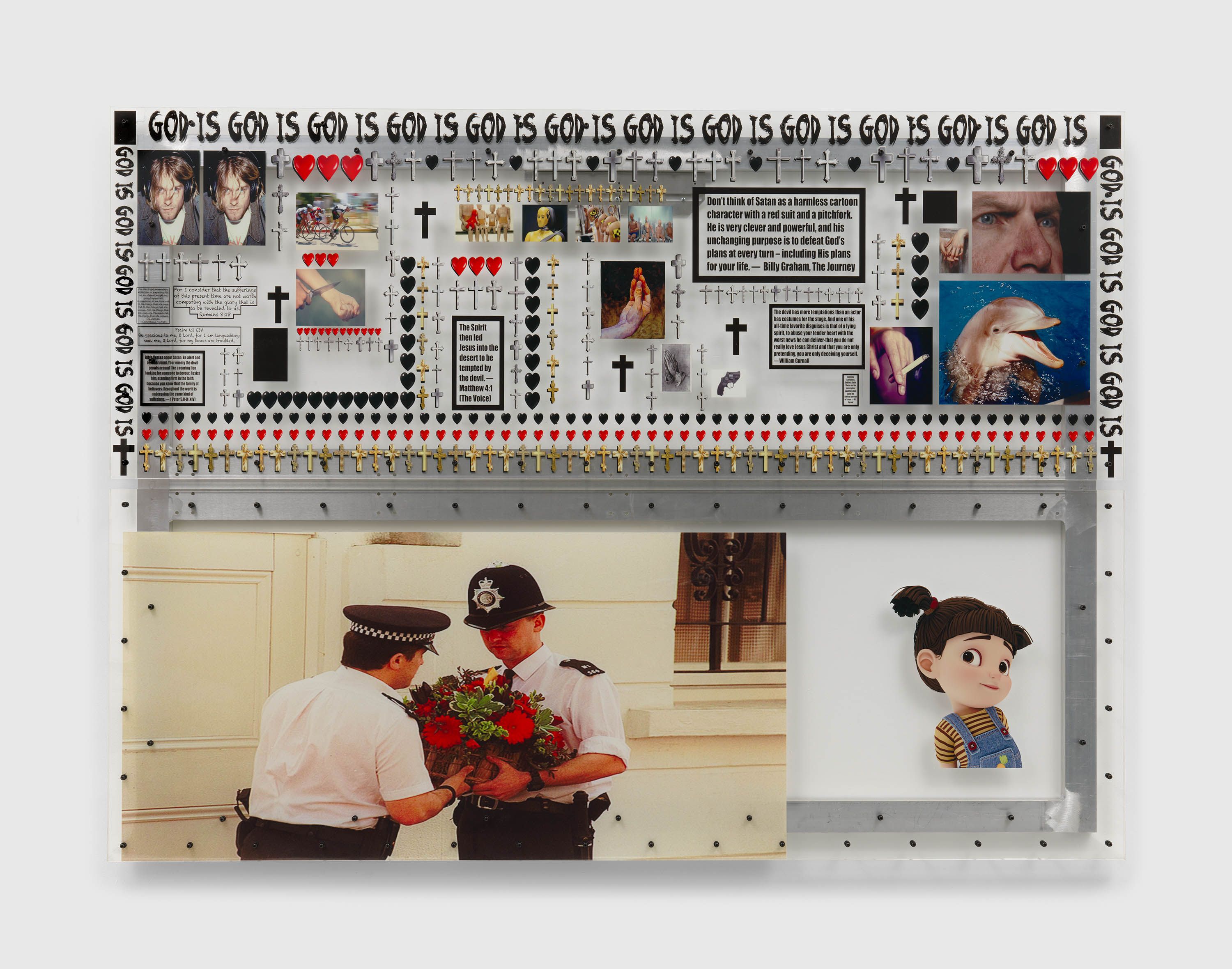 A mixed media artwork by Jordan Wolfson, called Untitled, dated 2023.