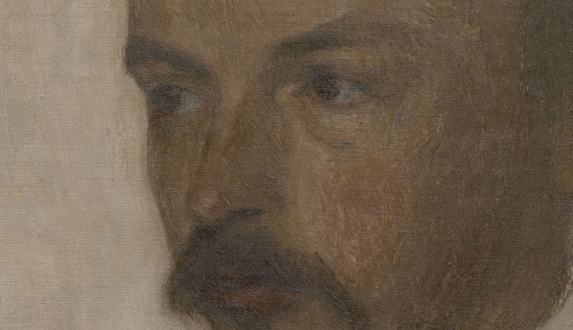 A detail from a work by Vilhelm Hammershøi, titled Self Portrait, dated 1895.