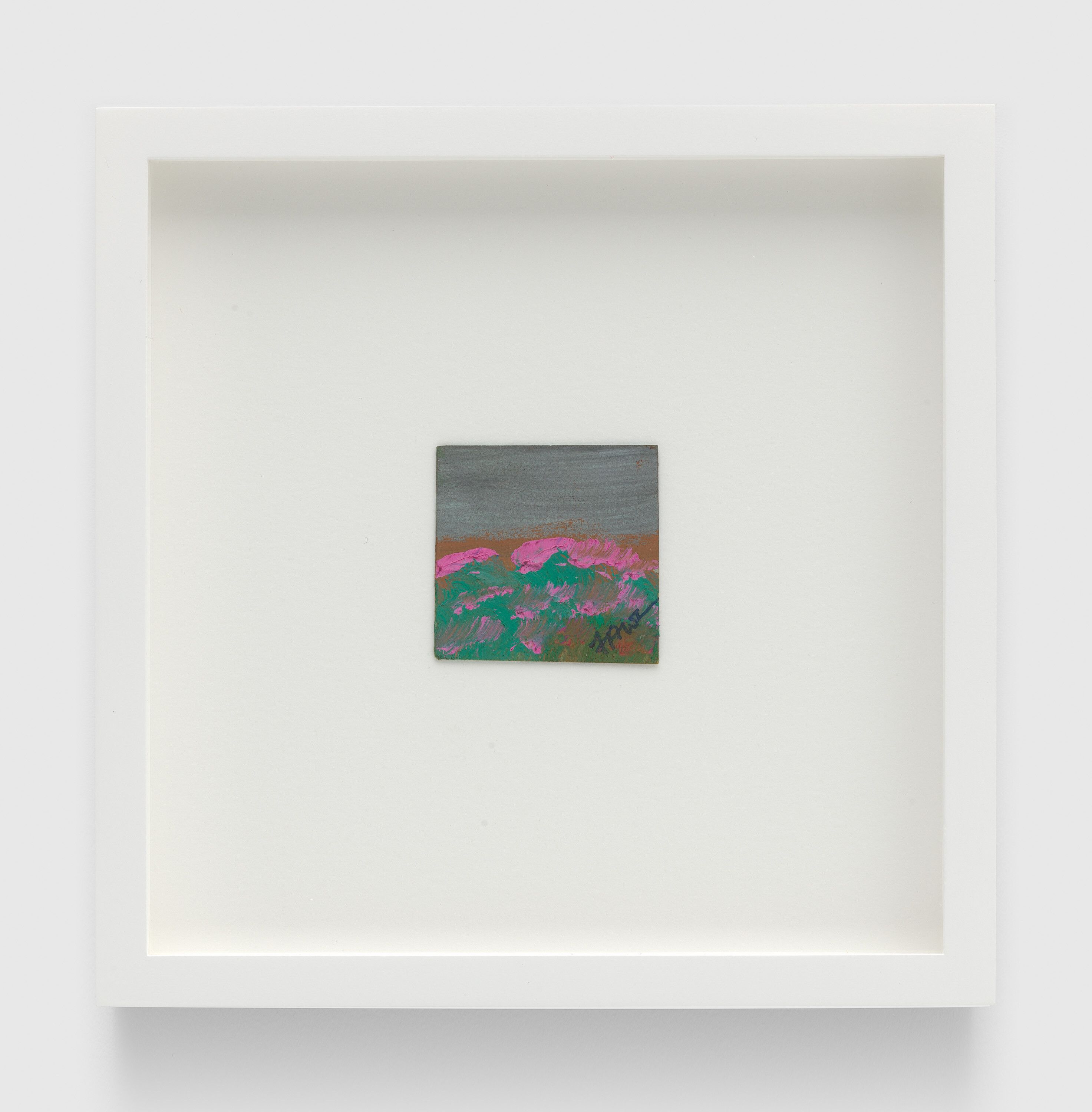 A work on paper by Frank Walter, called Untitled (Pink Wildflowers, Grey Sky), dated 1984.