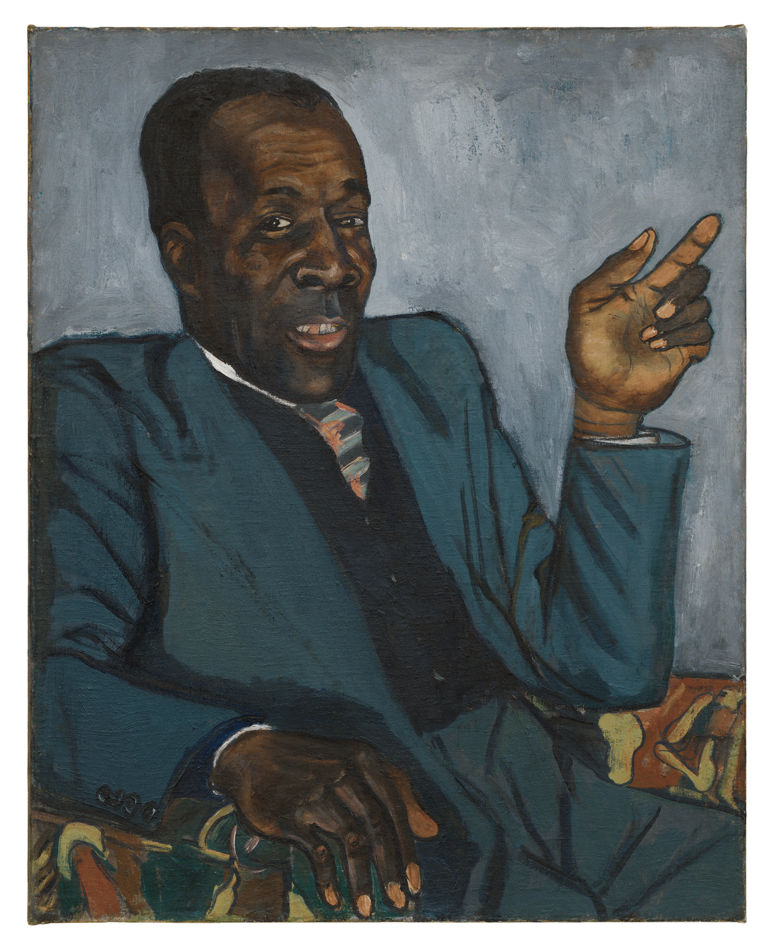 A painting by Alice Neel, titled Rudolph Christian, dated 1951.