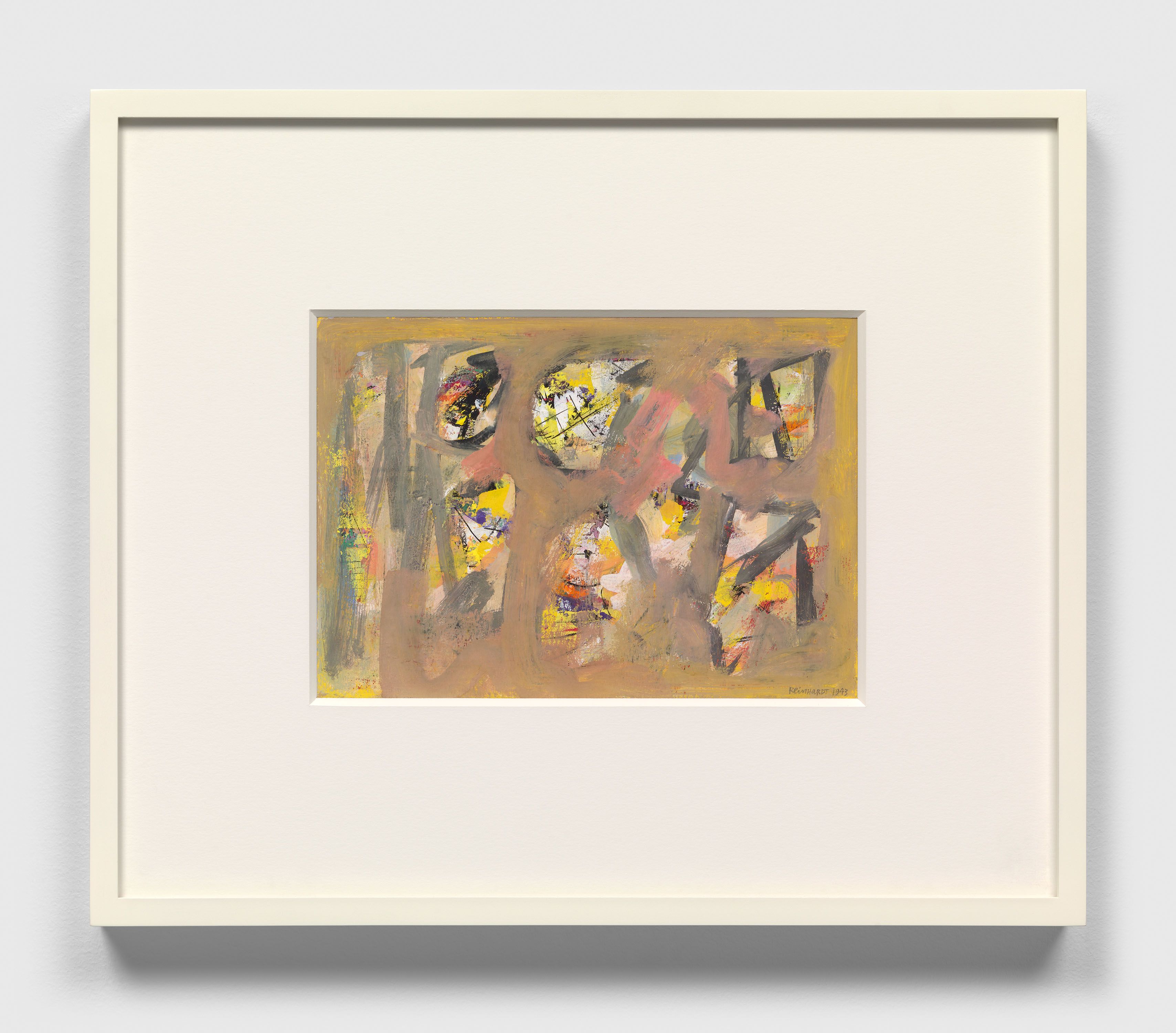 An untitled drawing by Ad Reinhardt, dated 1943.