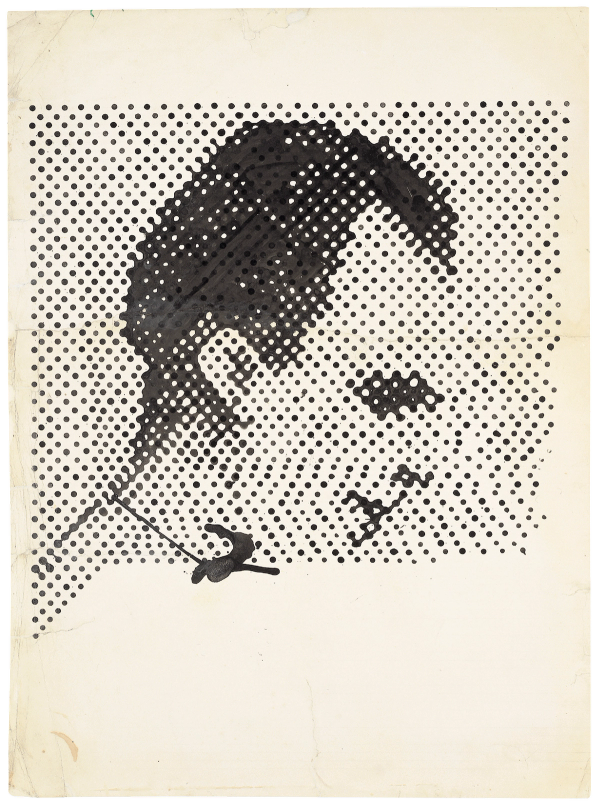 Sigmar Polke — Rasterzeichnung (Porträt Lee Harvey Oswald) (Raster Drawing [Portrait of Lee Harvey Oswald])
