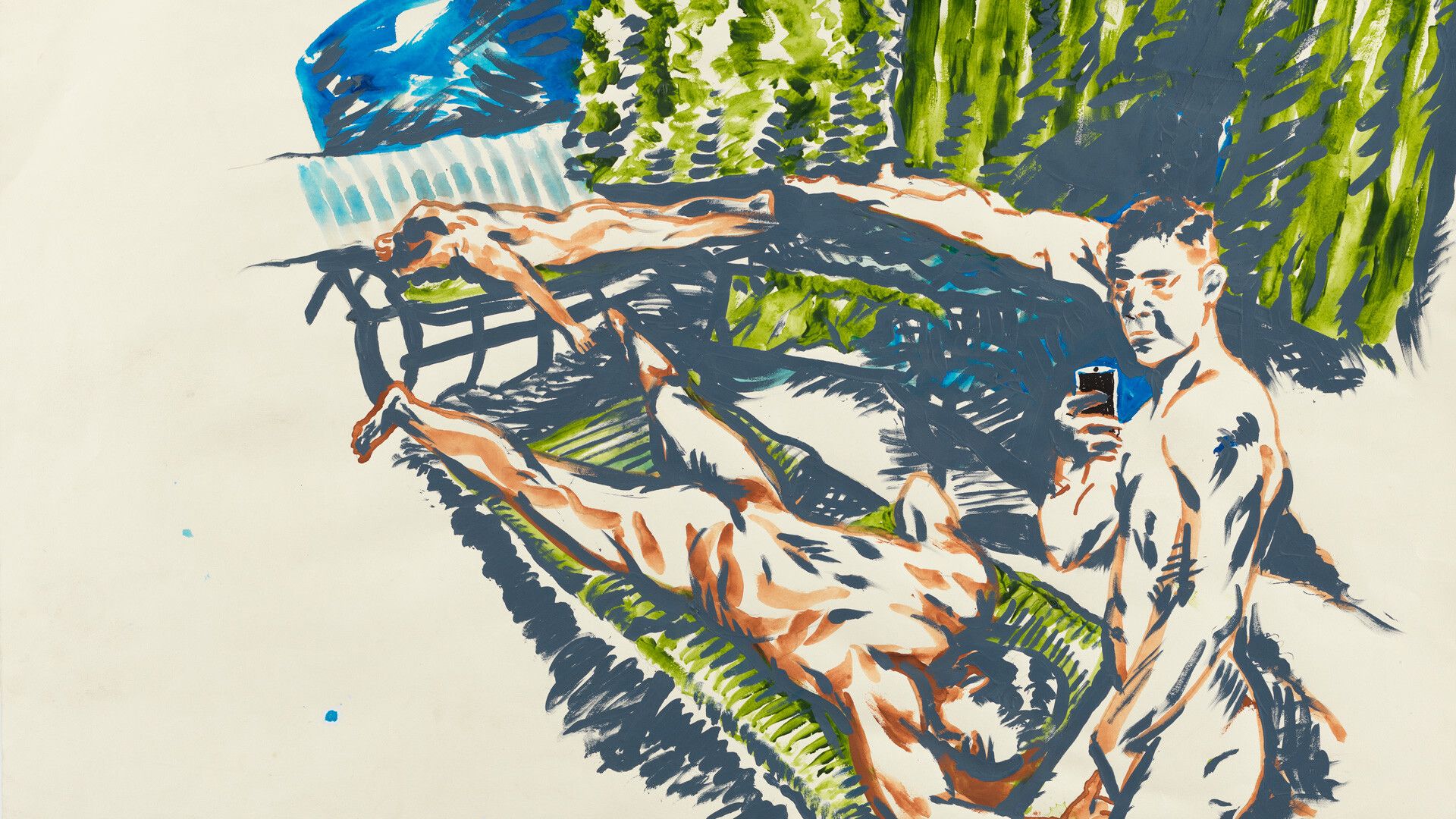 A detail of a drawing by Raymond Pettibon, titled No Title, dated 2017.