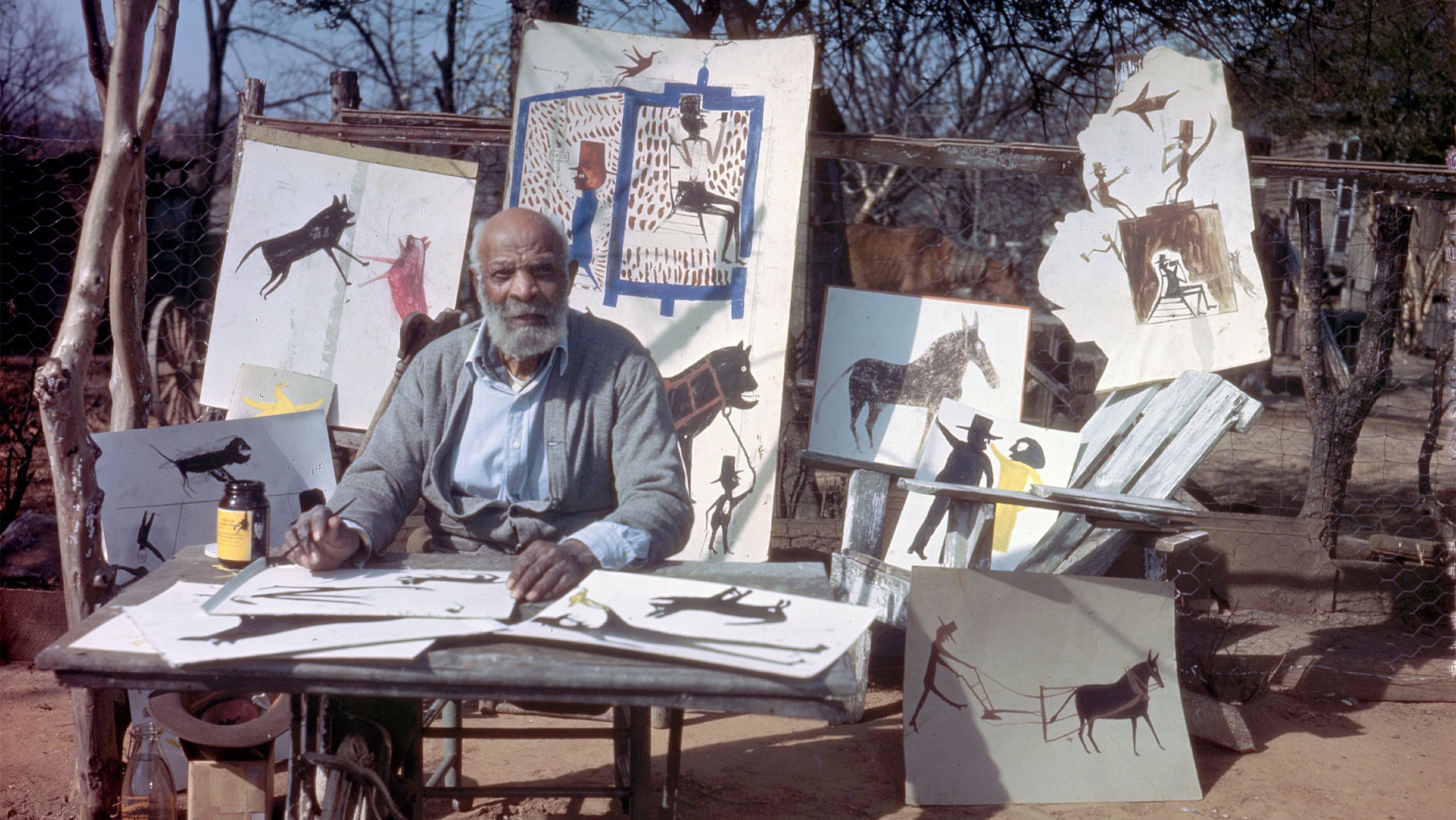 A photograph of Bill Traylor, taken by Horace Perry, Courtesy Alabama State Council on the Arts