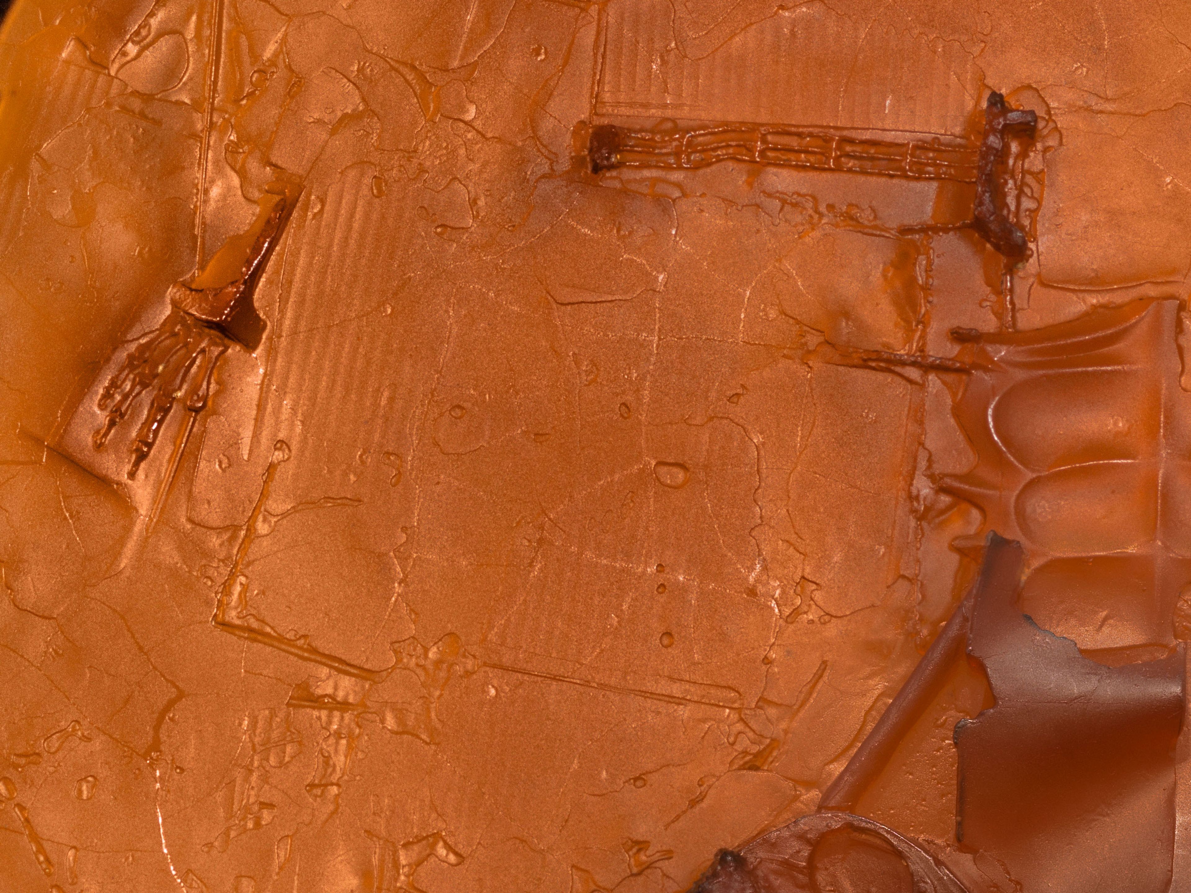 A detail from a sculpture by Andra Ursuta, titled Private Dancer (Amber), dated 2025.