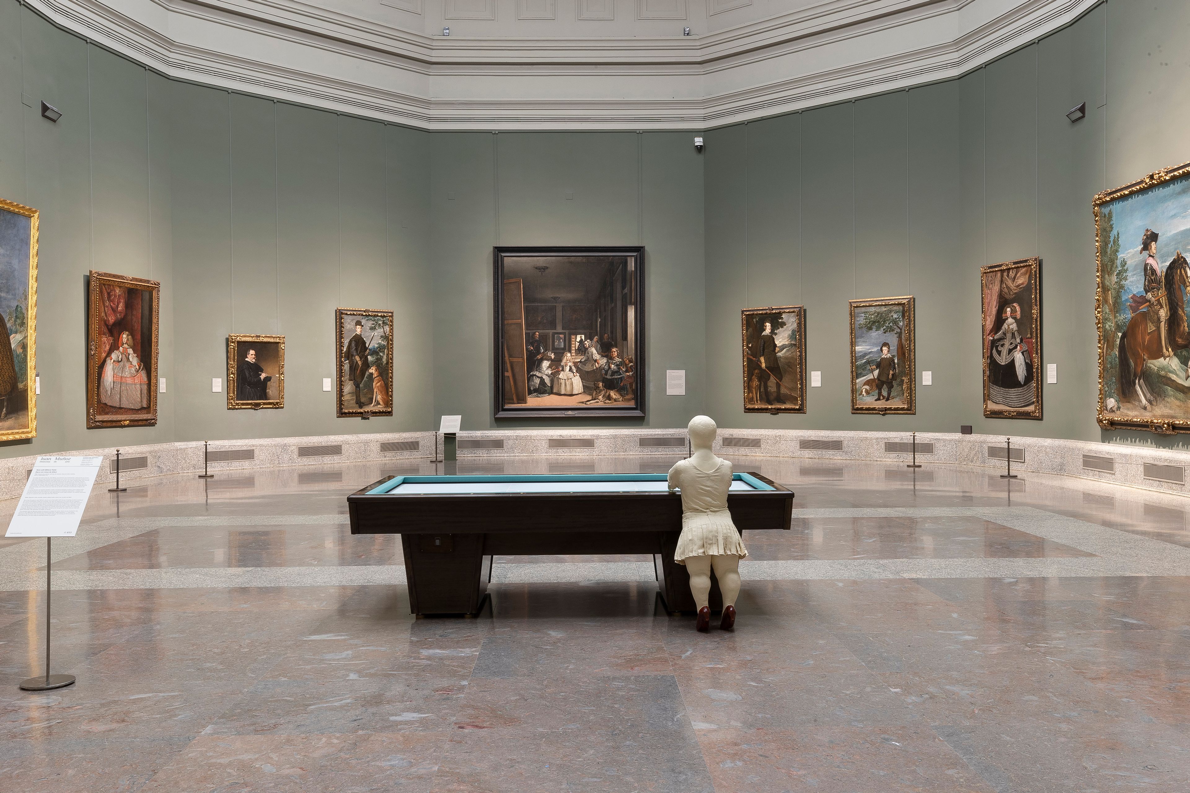 : Installation view of the exhibition Juan Muñoz: Stories of Art at the Museo Nacional del Prado, in Madrid, Spain, dated 2025.