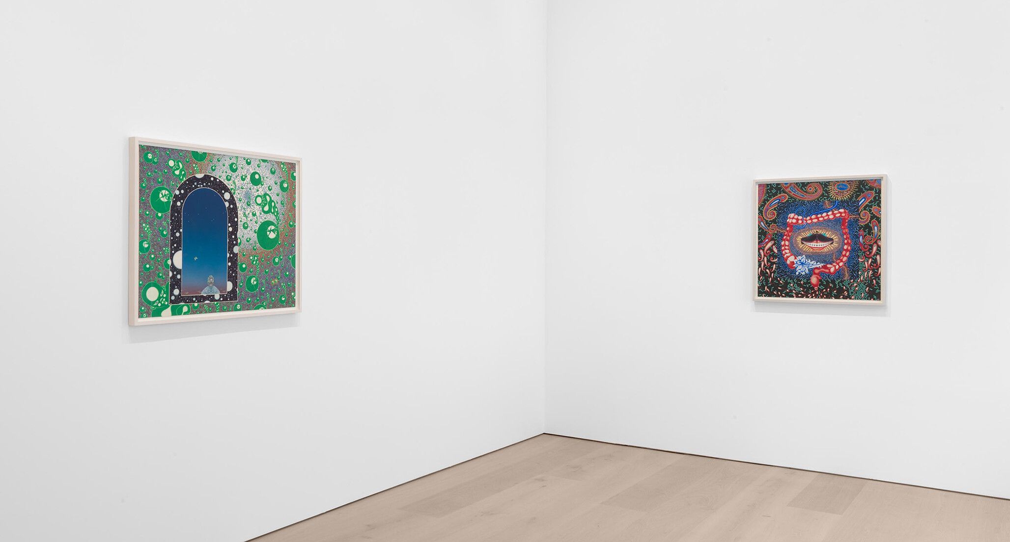 An installation view of an exhibition titled Ching Ho Cheng, at David Zwirner, New York, in 2021.