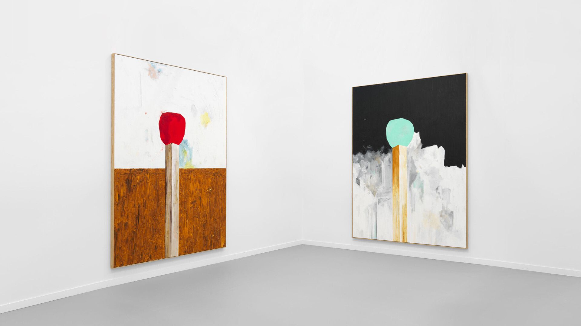 Installation view of a special presentation of works by Harold Ancart at the David Zwirner booth at Frieze New York, dated 2019.