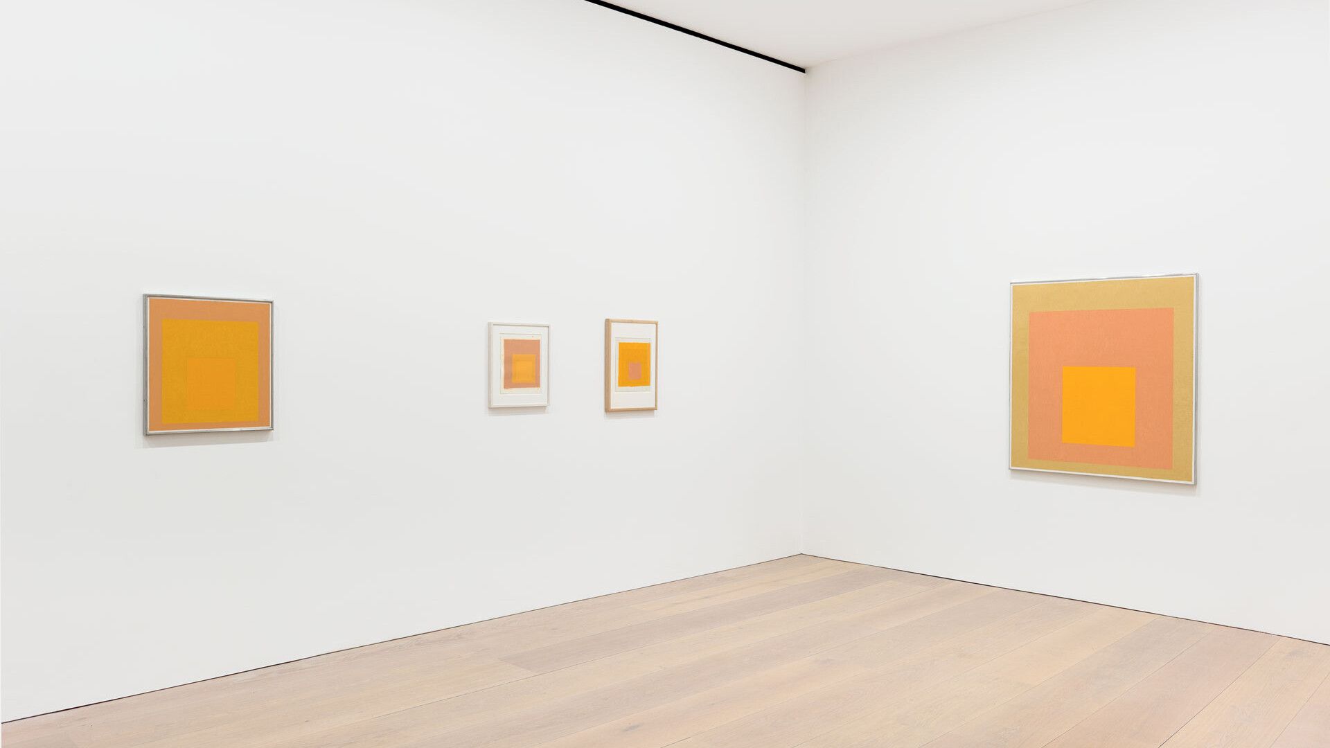 Installation view of the exhibition Josef Albers: Sunny Side Up, at David Zwirner London, dated January 13 through March 10 2017.