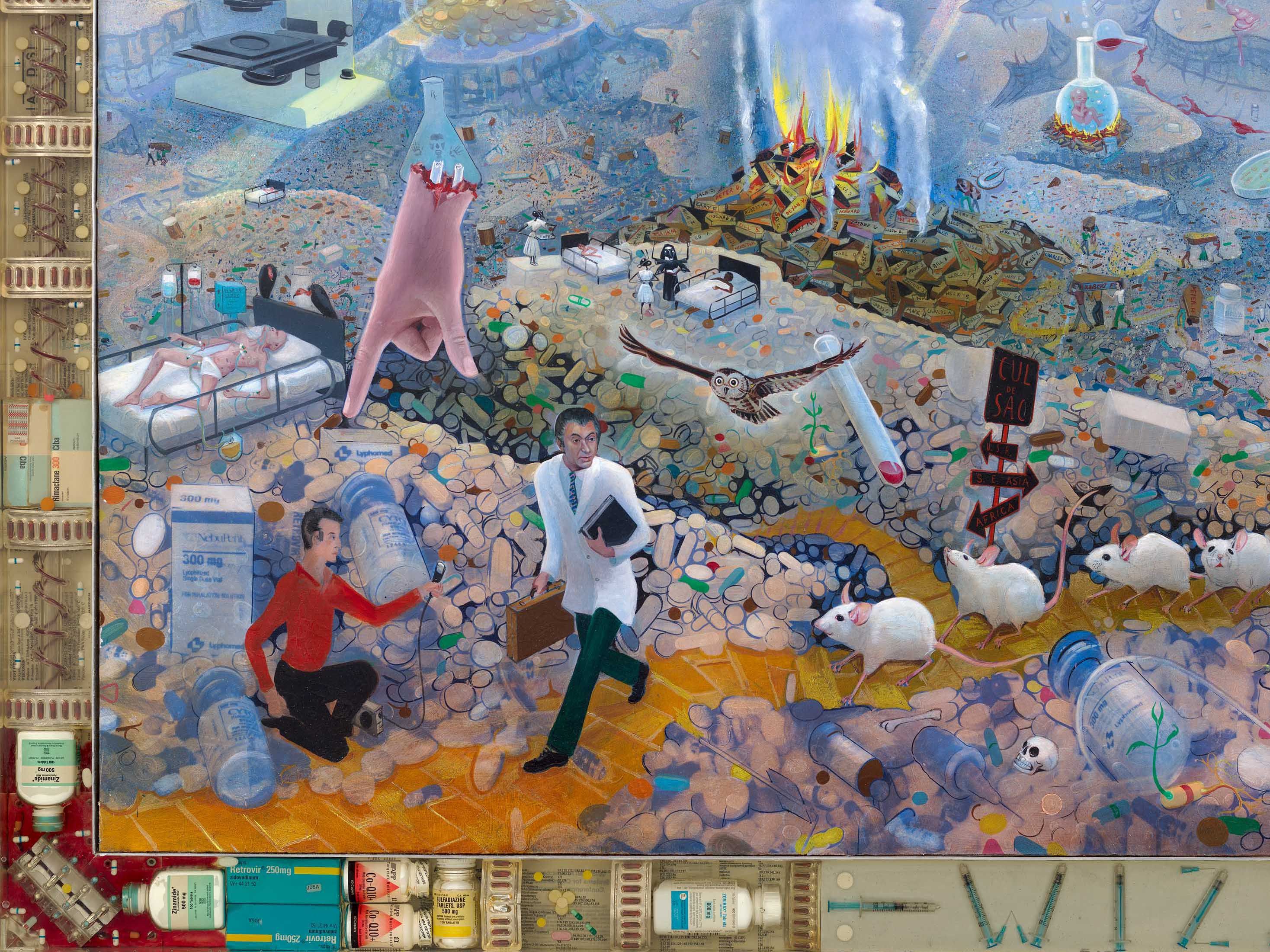A detail from the work titled Wizard by Frank Moore, dated 1994