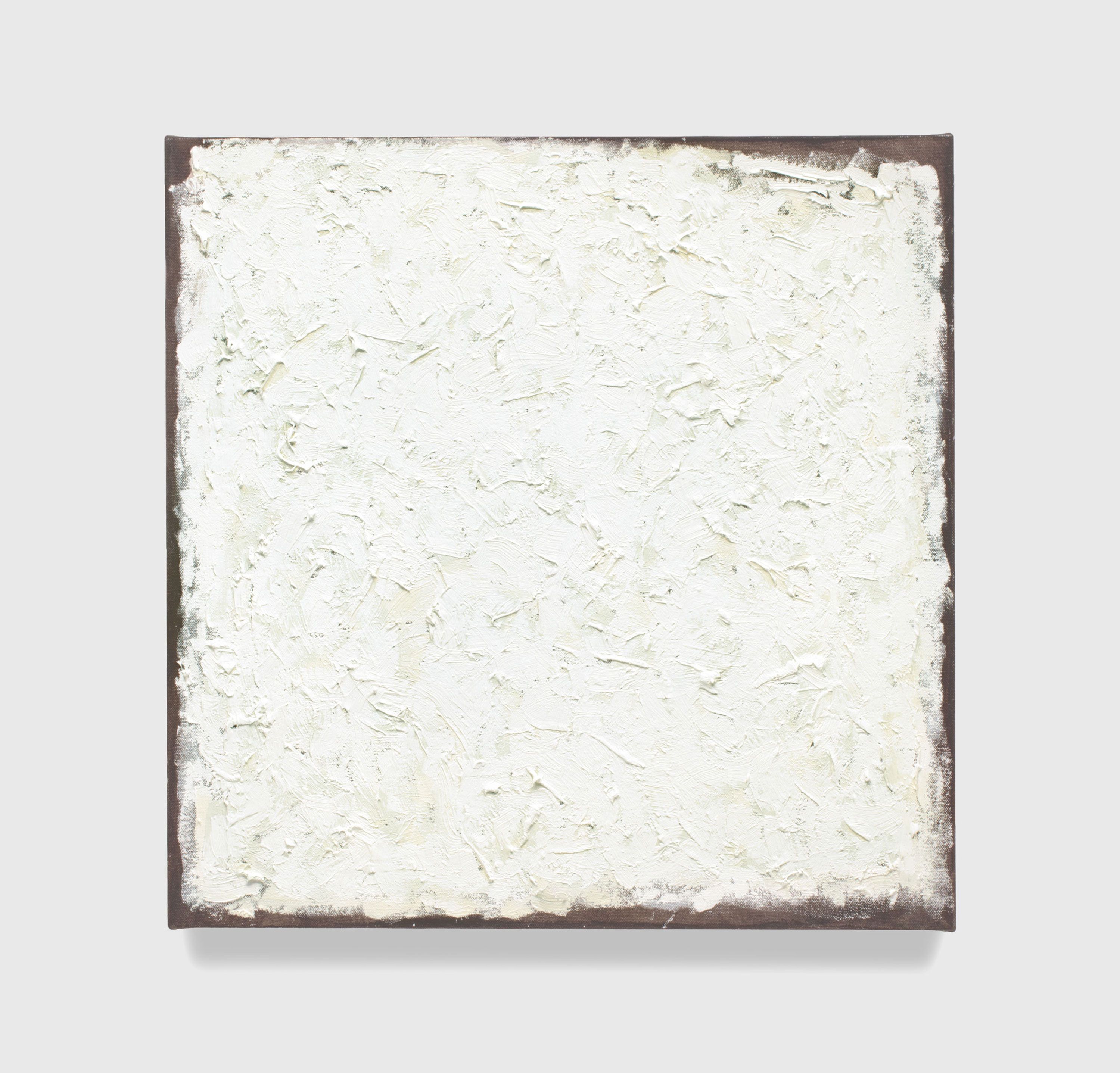 An untitled oil on stretched cotton canvas artwork by Robert Ryman, dated 2010.