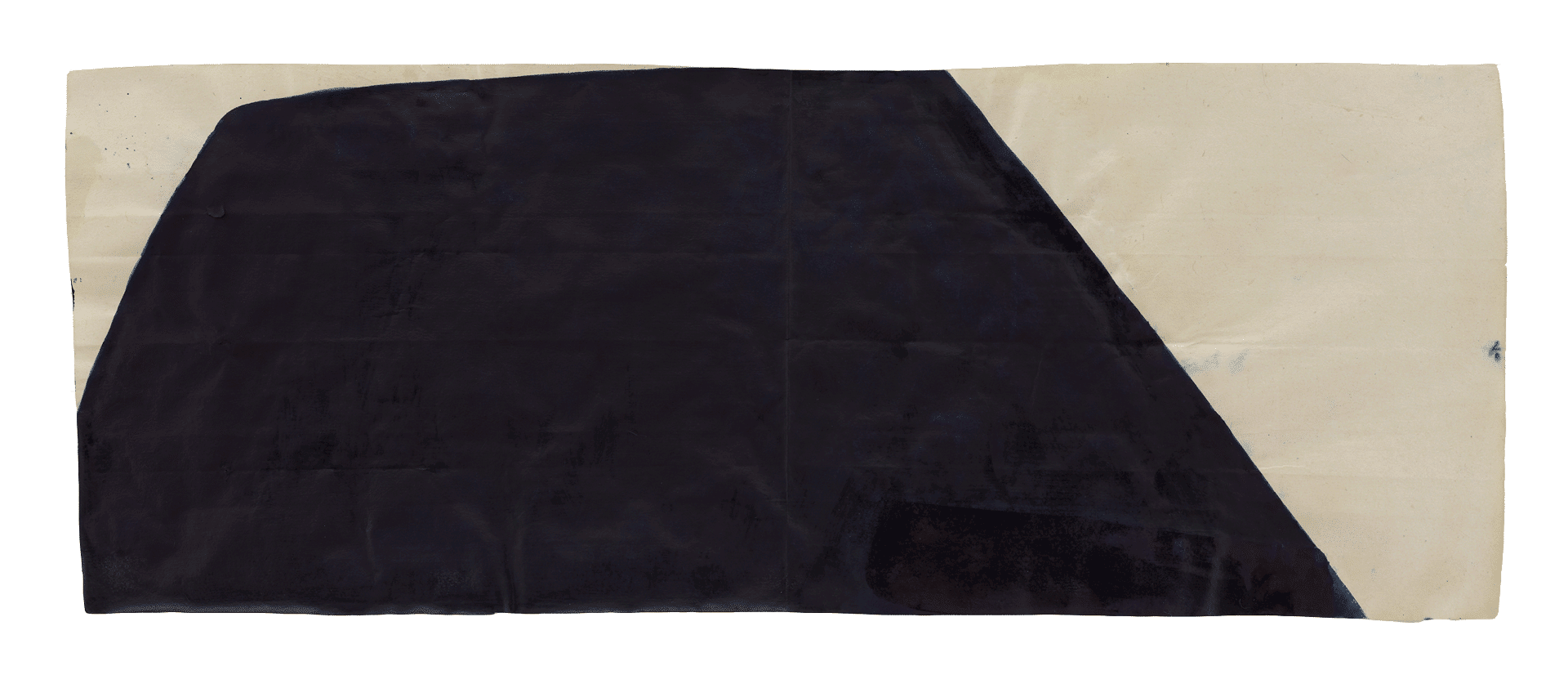 A painting by Suzan Frecon, titled dark blue composition, dated 2012.