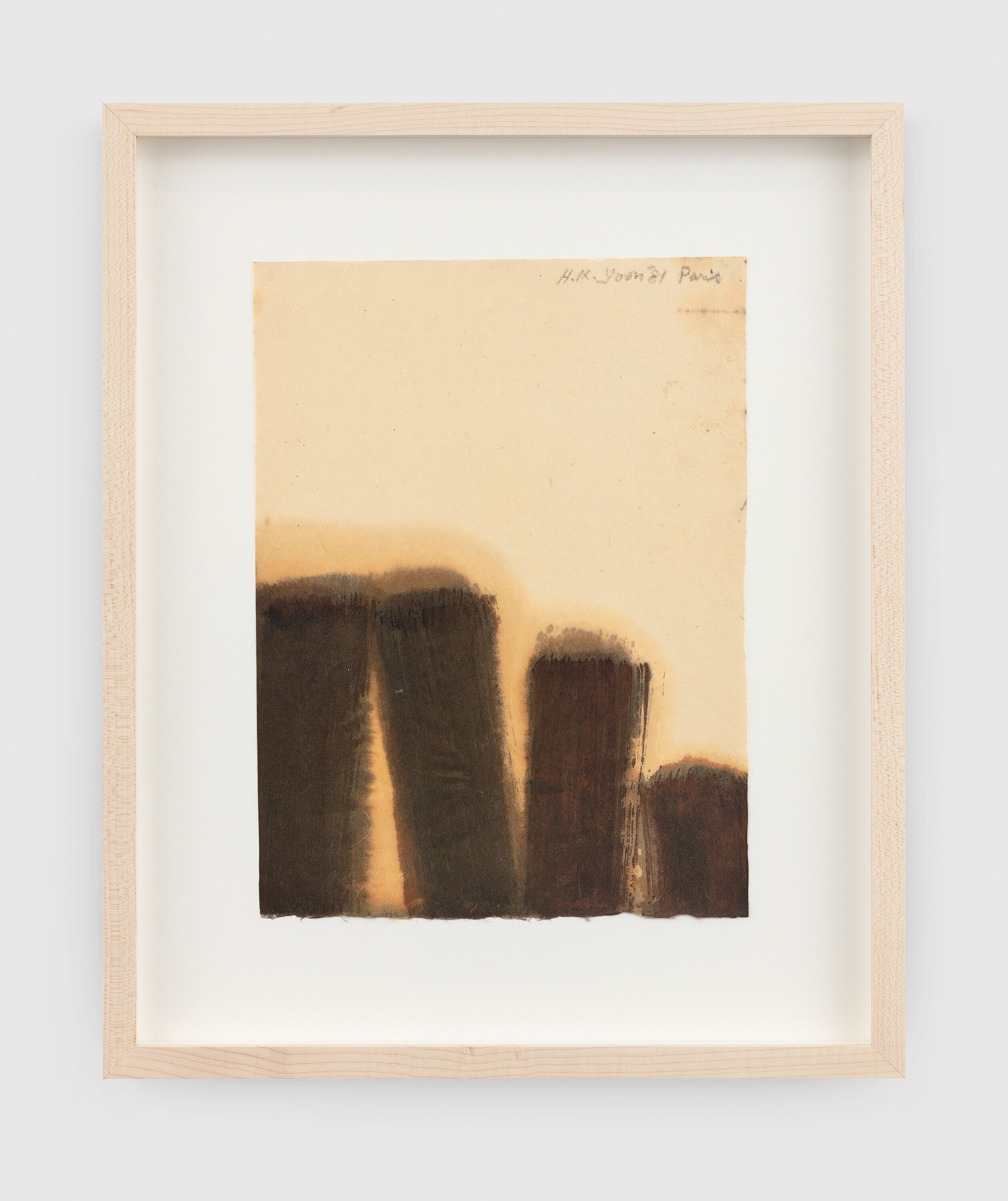 A work on paper by Yun Hyong-keun, titled Burnt Umber & Ultramarine, dated 1981.
