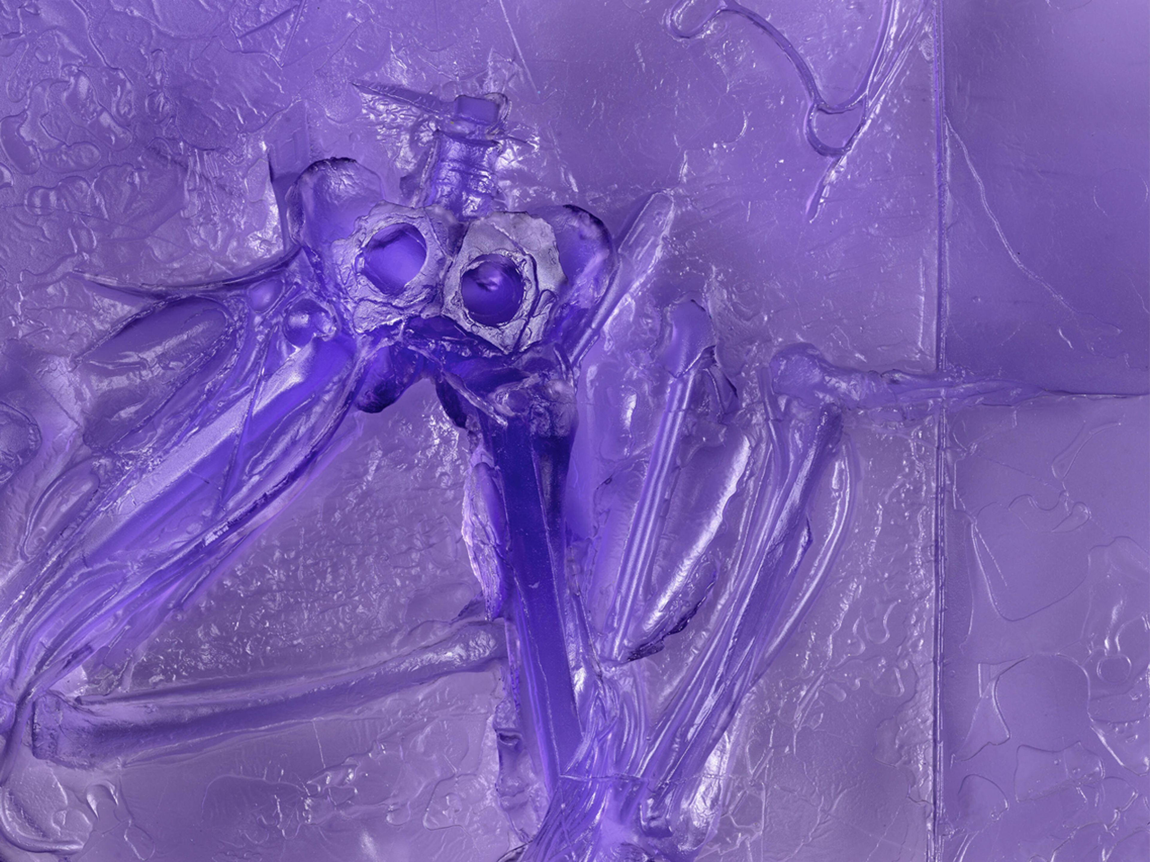 A detail from a sculpture by Andra Ursuta, titled Private Dancer (Purple), dated 2025.