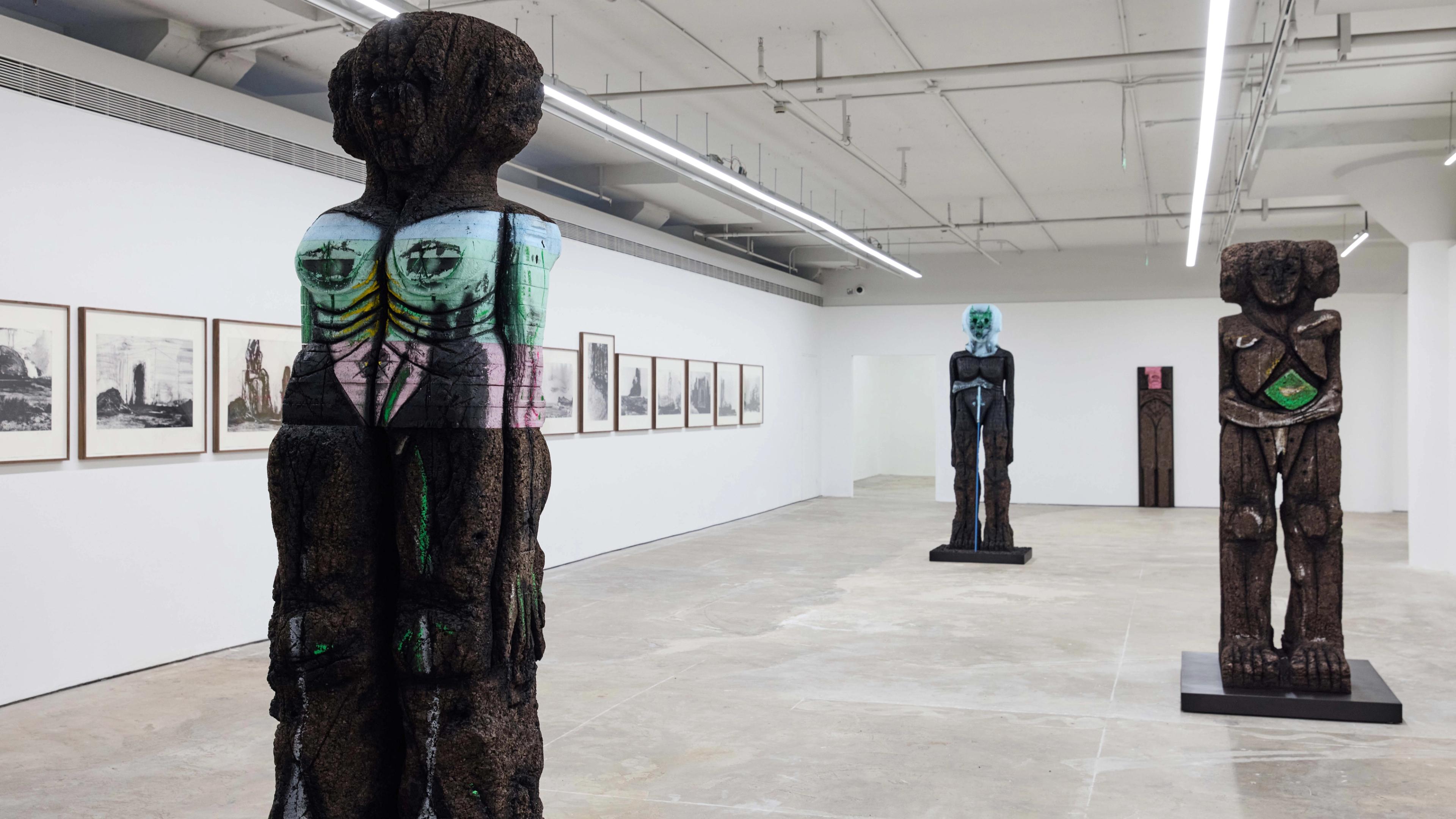 installation view of the exhibition titled Huma Bhabha, at the Cc Art Foundation located in Shanghai, China, dated 2025.