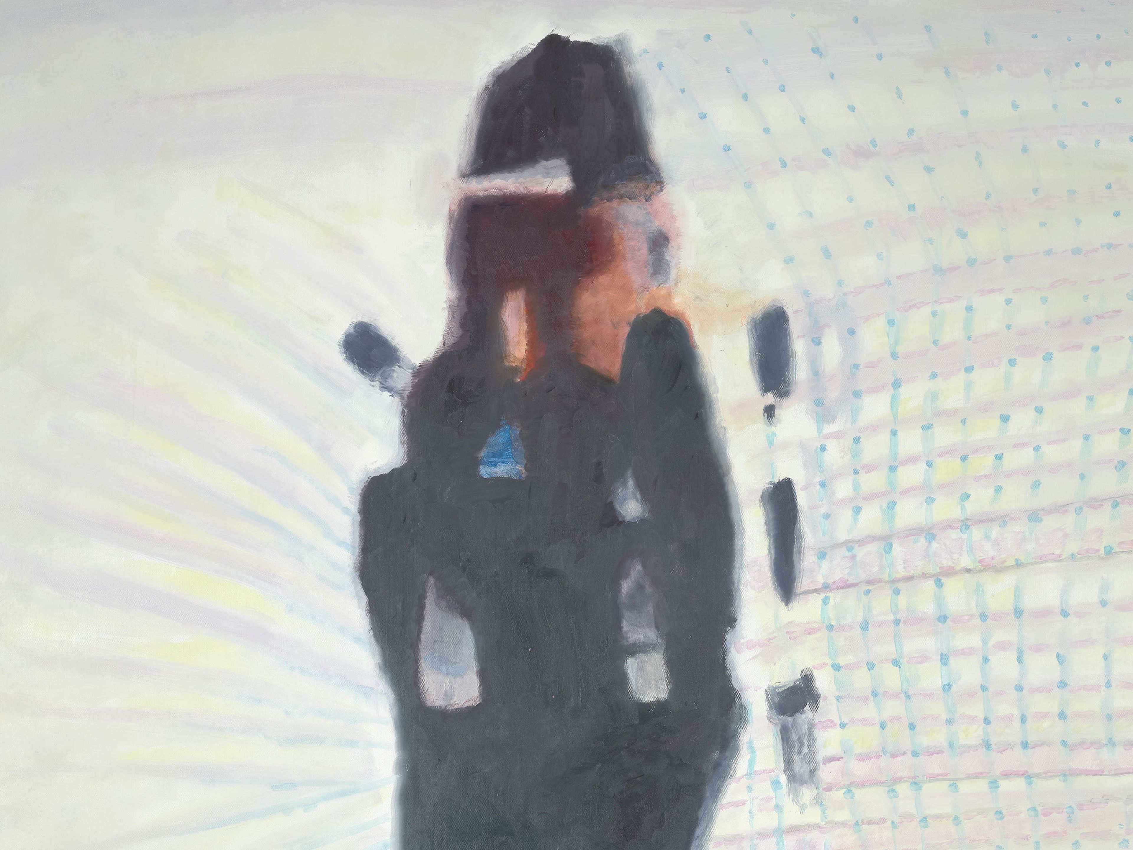 A detail from a painting by Luc Tuymans, titled Creature, dated 2023.