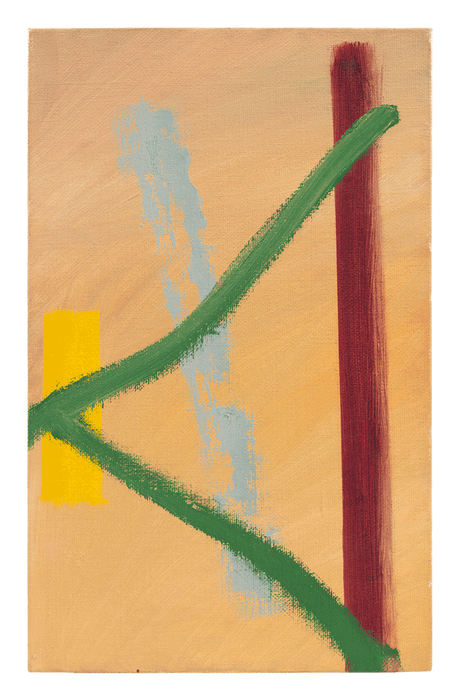 An oil painting on canvas by Raoul De Keyser, titled Streng, dated 1987.