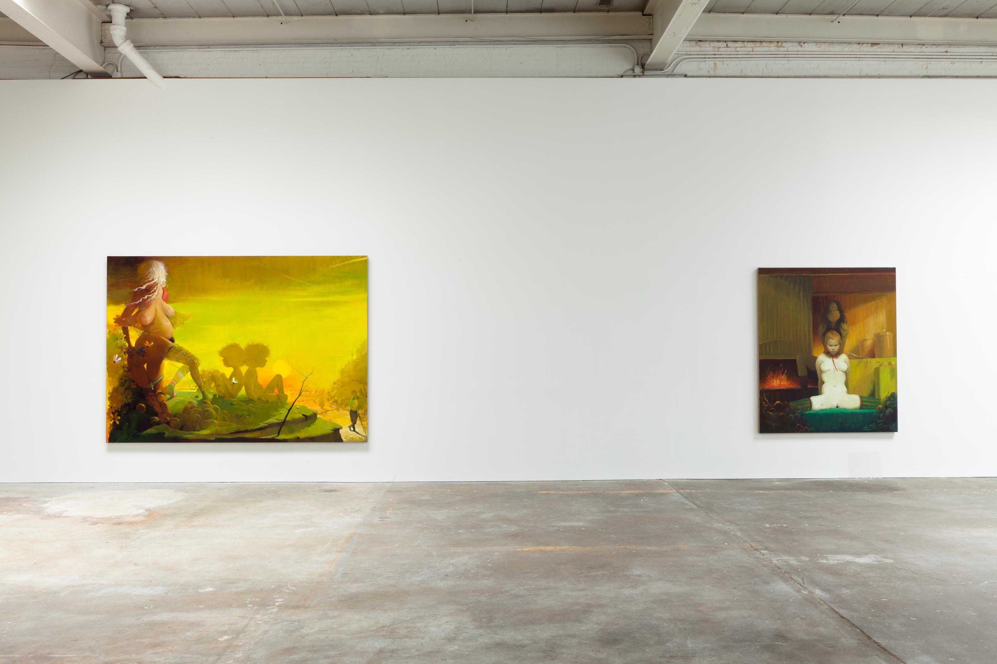 Installation view of the exhibition Lisa Yuskavage at David Zwirner in New York, dated 2011.