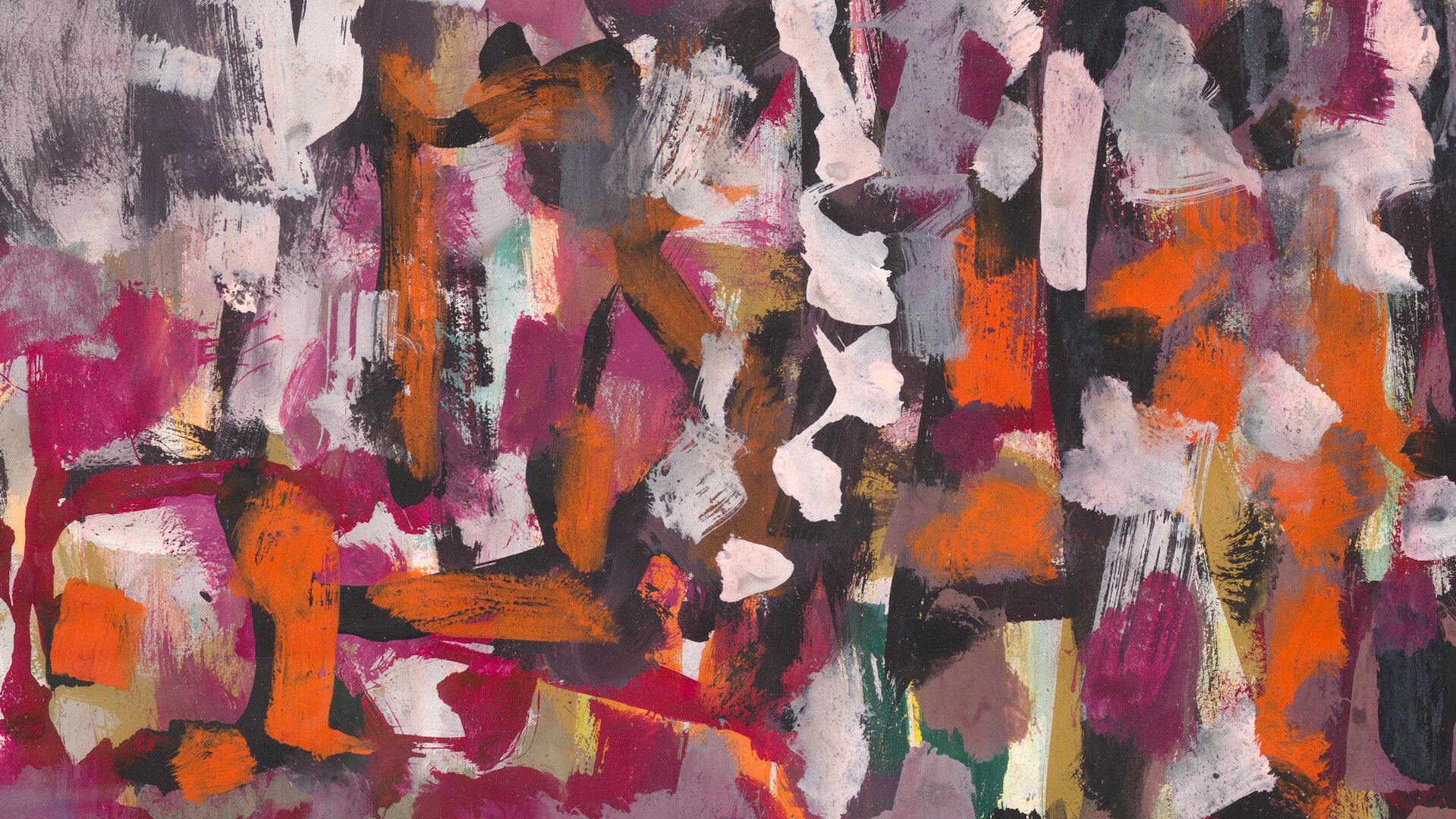 A detail of an untitled casein and gouache work on paper by Ad Reinhardt, dated 1949 to 1950.