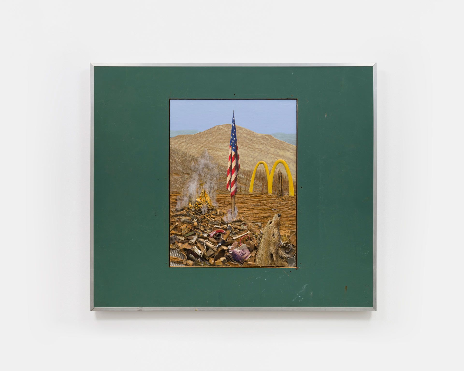 A painting by Llyn Foulkes, titled Old Glory, dated 2001 to 2003.