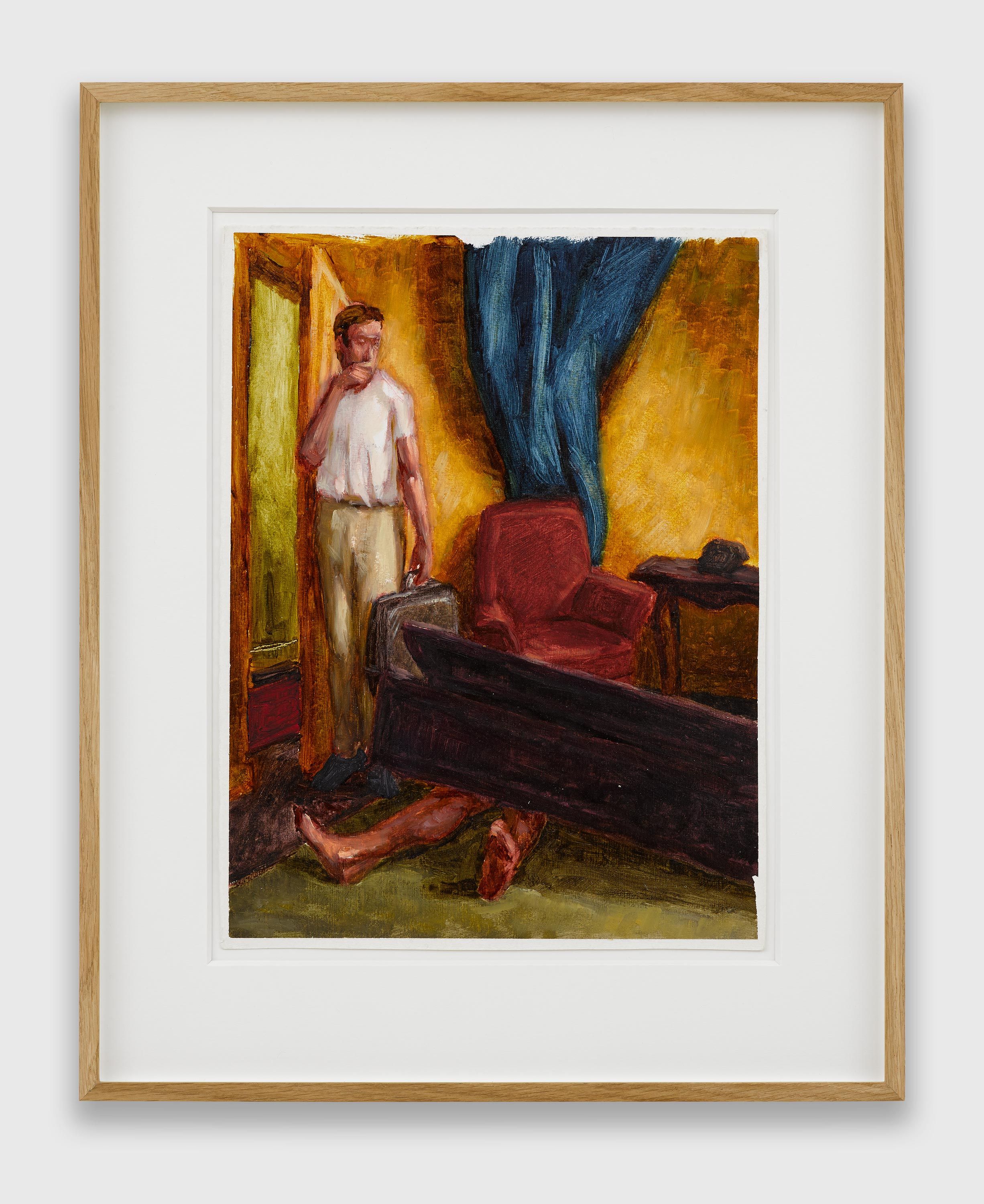 A painting by Hugh Steers, titled Fallen Armoire, dated 1990.