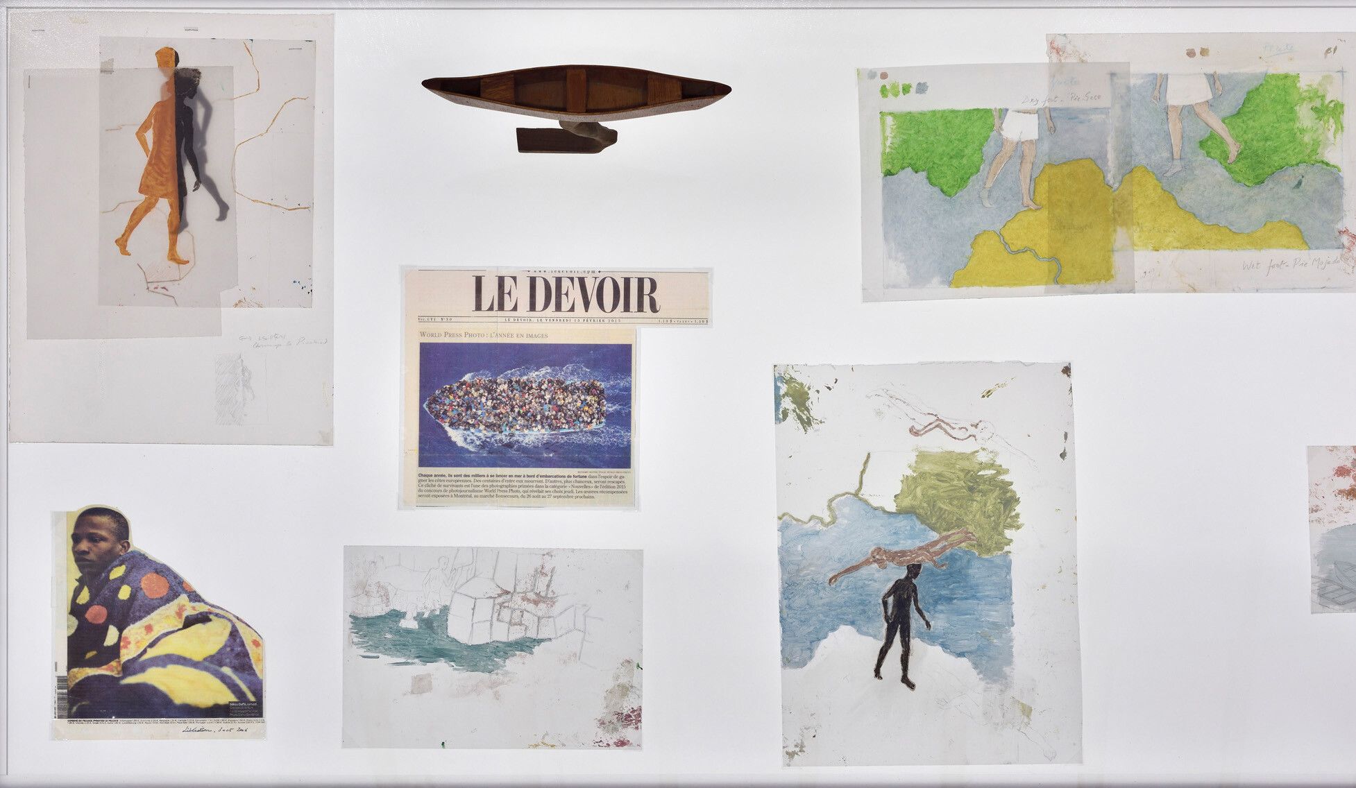 An installation view from an exhibition titled, Francis Alÿs: Don’t Cross the Bridge Before You Get to the River, at David Zwirner, Paris, in 2021.