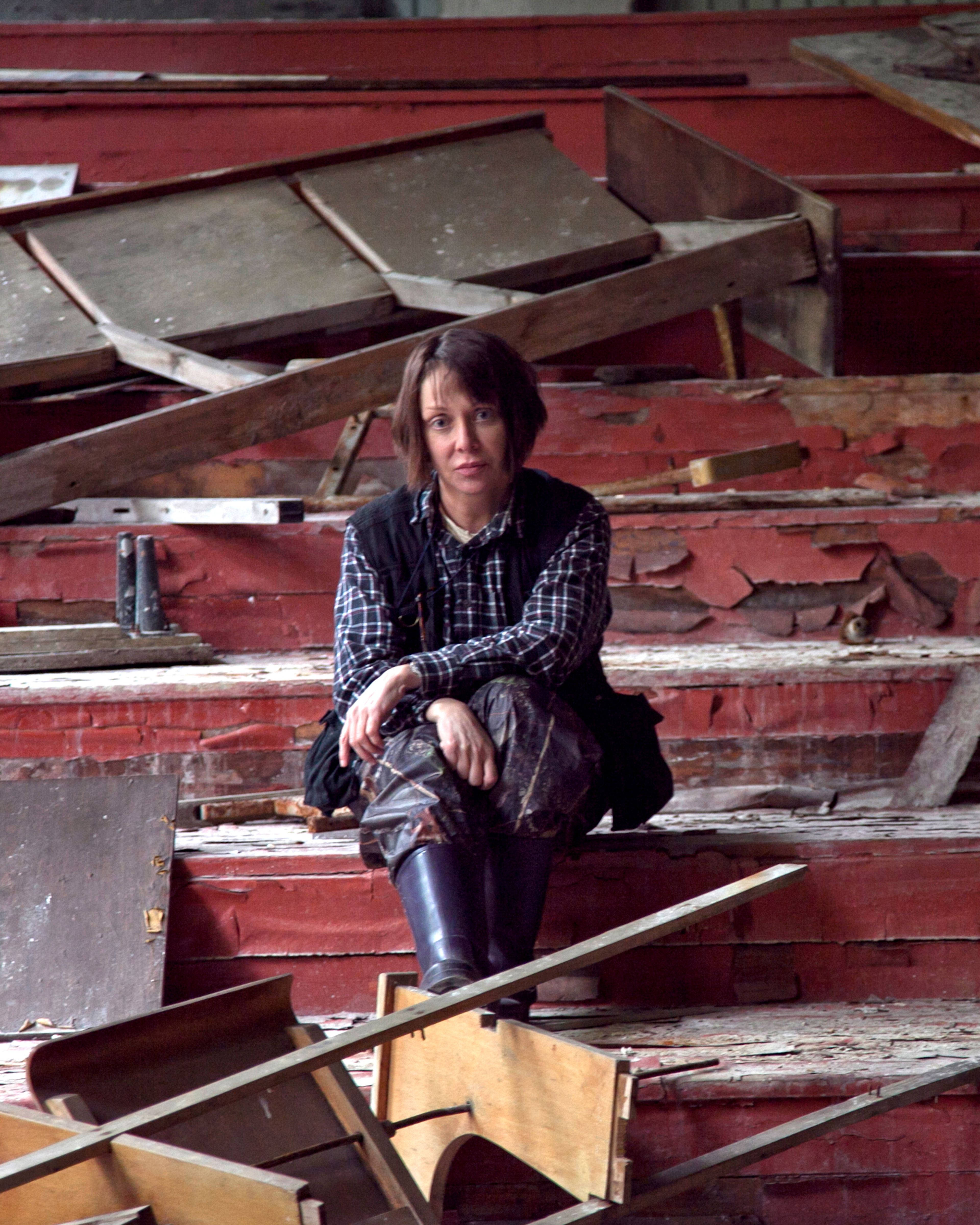Photo of Diana Thater in Chernobyl by Volodymyr Palylyk, dated 2010.