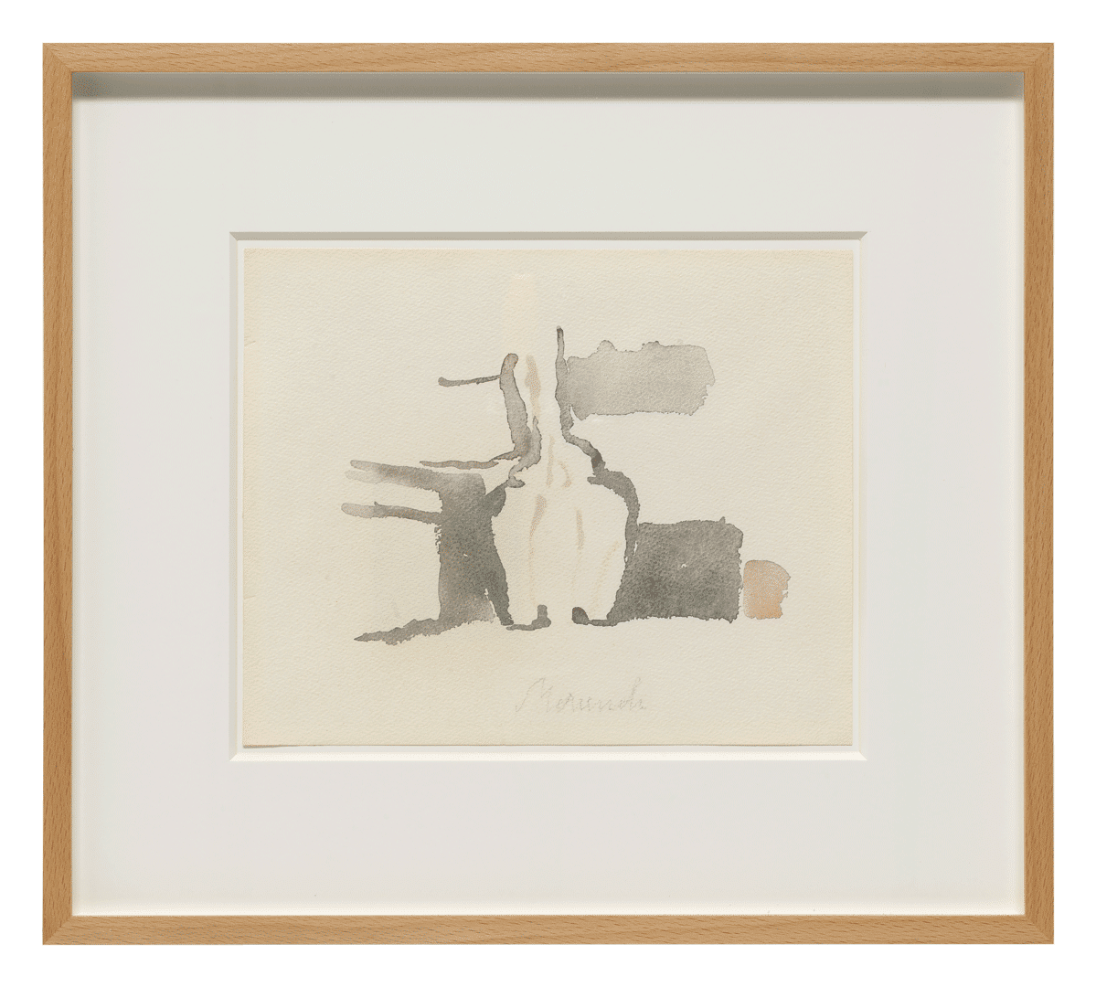A watercolor painting on paper by Giorgio Morandi, titled Natura morta (Still Life), dated 1960.