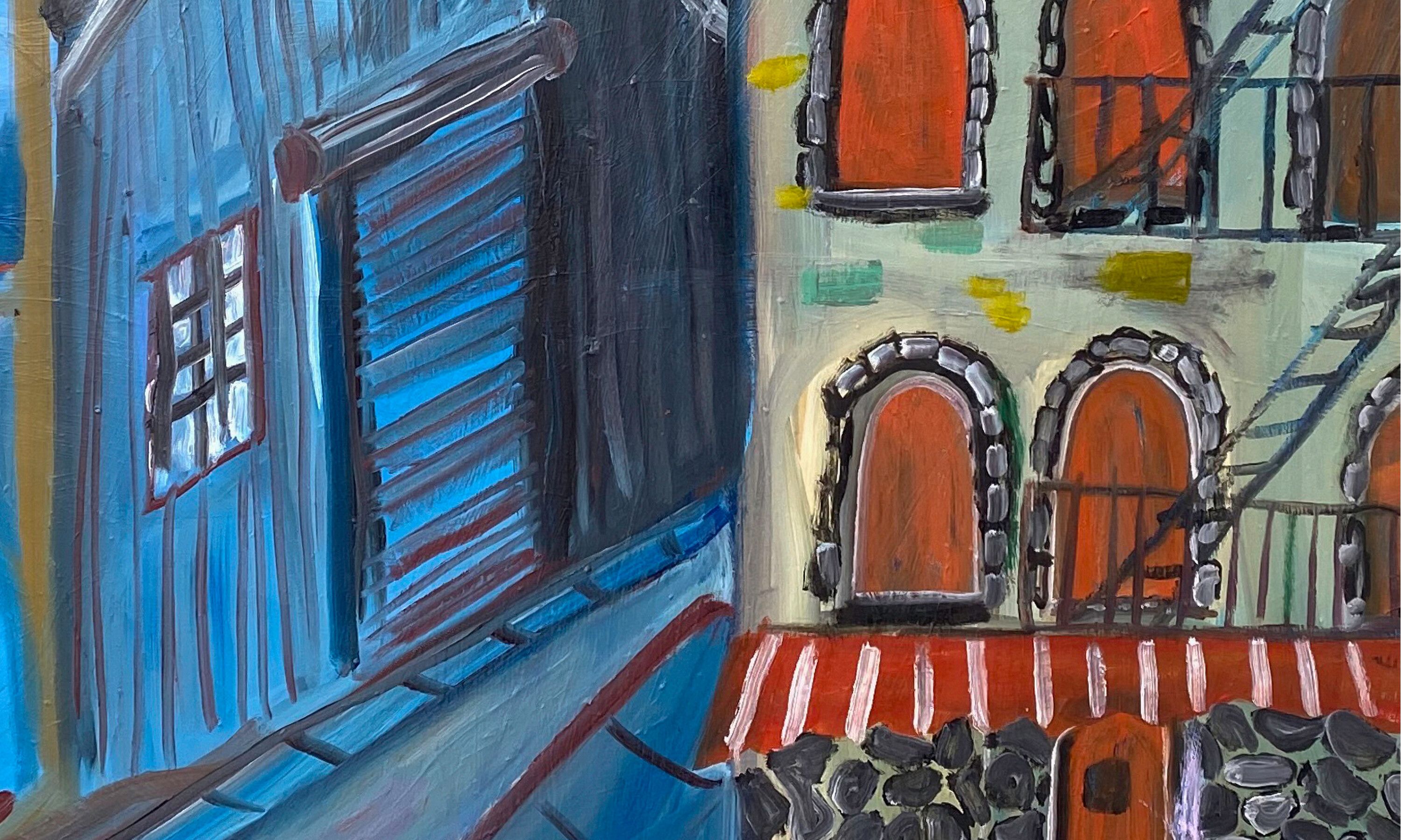 A detail from an untitled painting by Josh Smith, dated 2020.