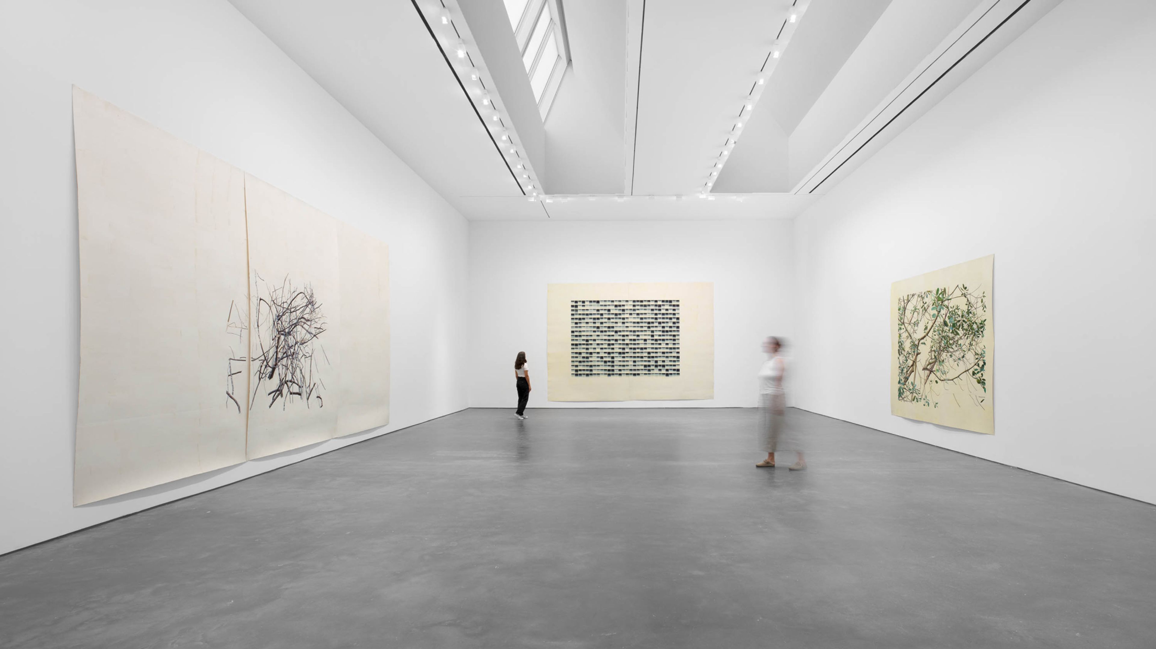 Installation view of the exhibition "Toba Khedoori," at David Zwirner in New York, dated 2023