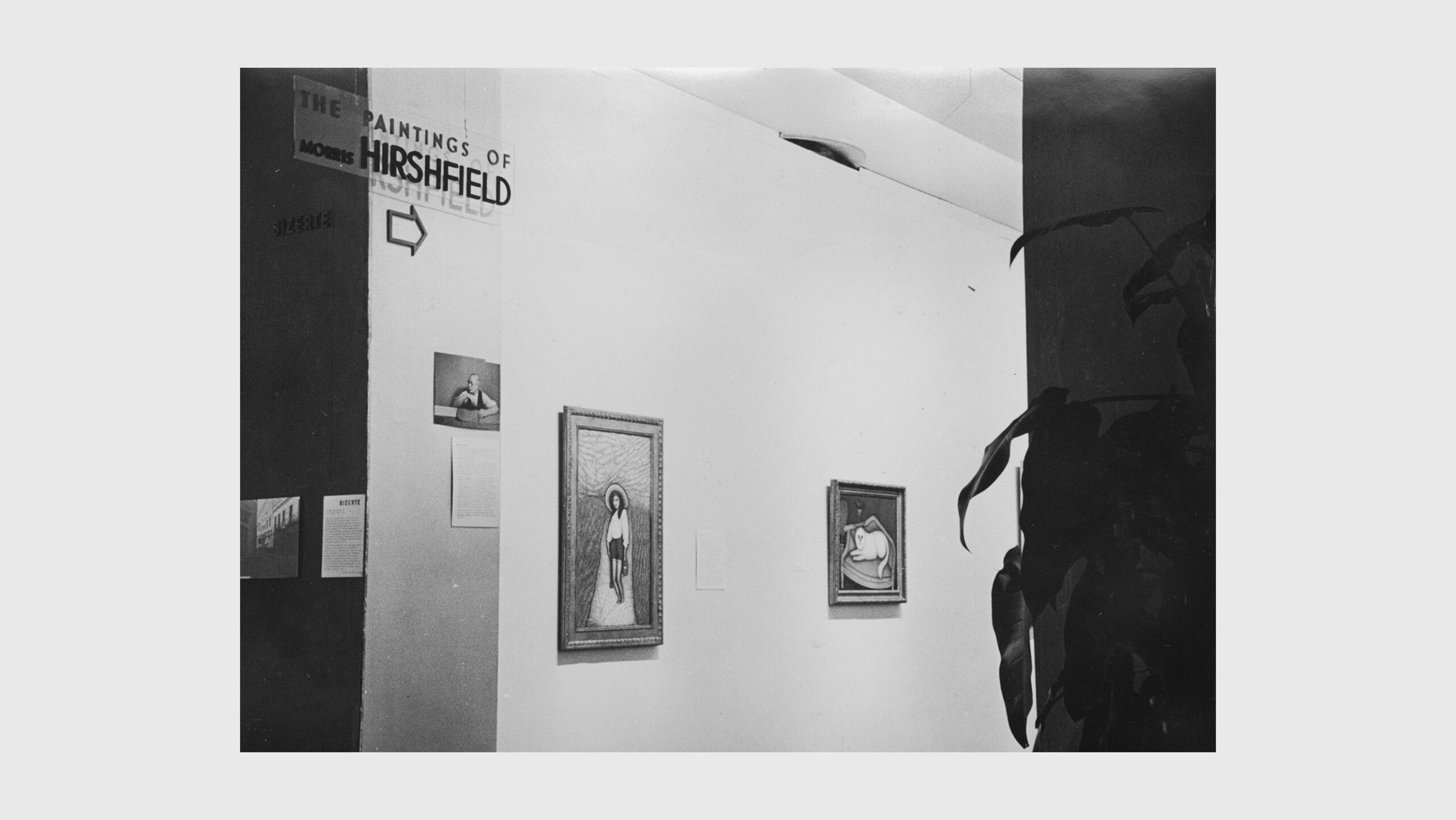 An Installation view, The Paintings of Morris Hirshfield, Museum of Modern Art, dated 1943