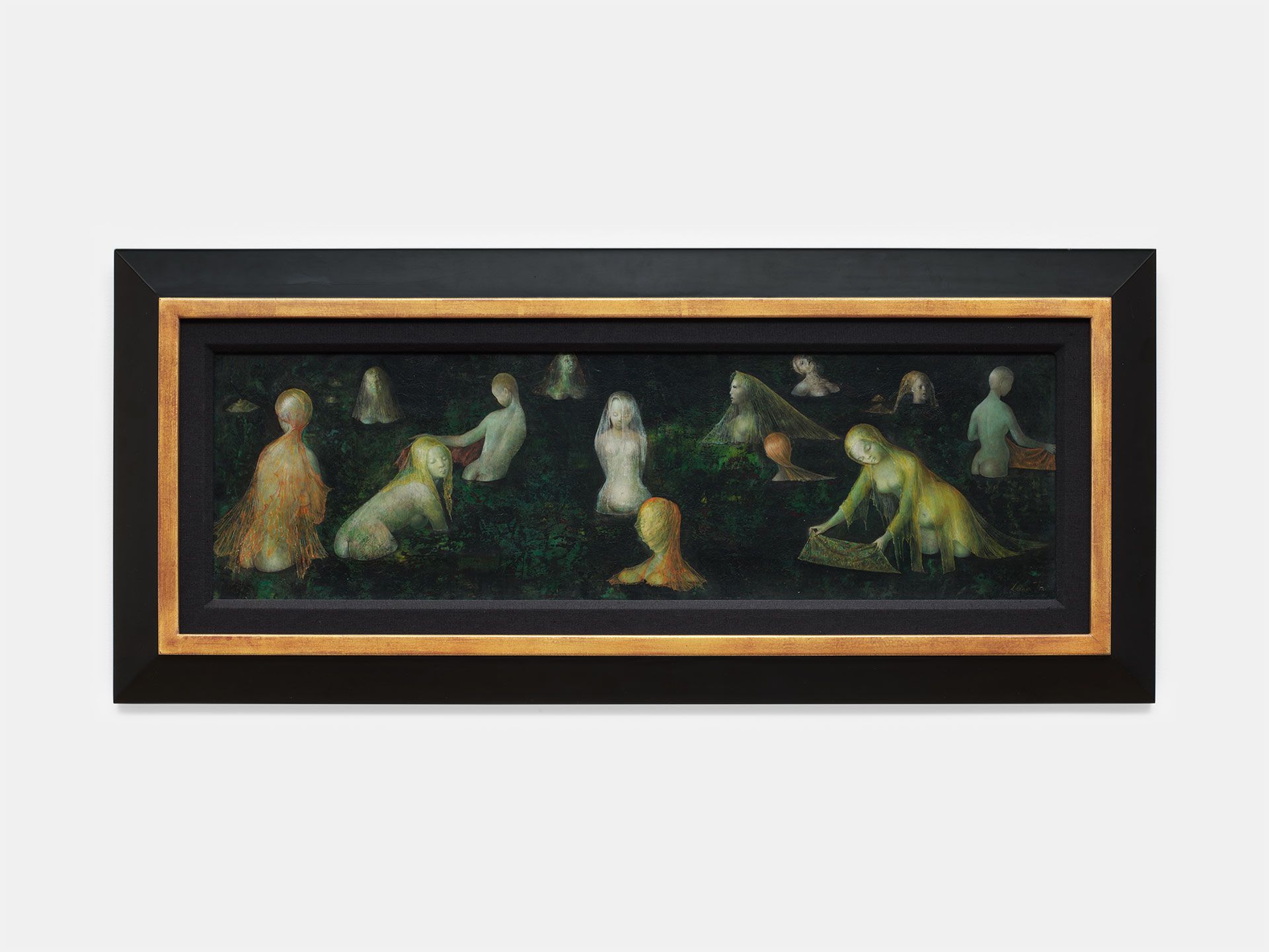 A painting by Leonor Fini, titled Les Baigneuses, translated as the Bathers, dated 1959.