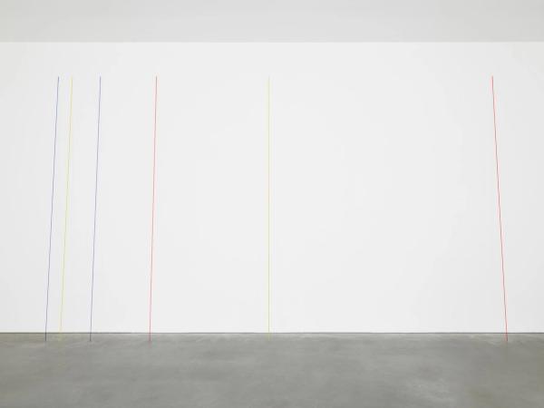 Fred Sandback — Untitled (Six-part Leaning Construction)