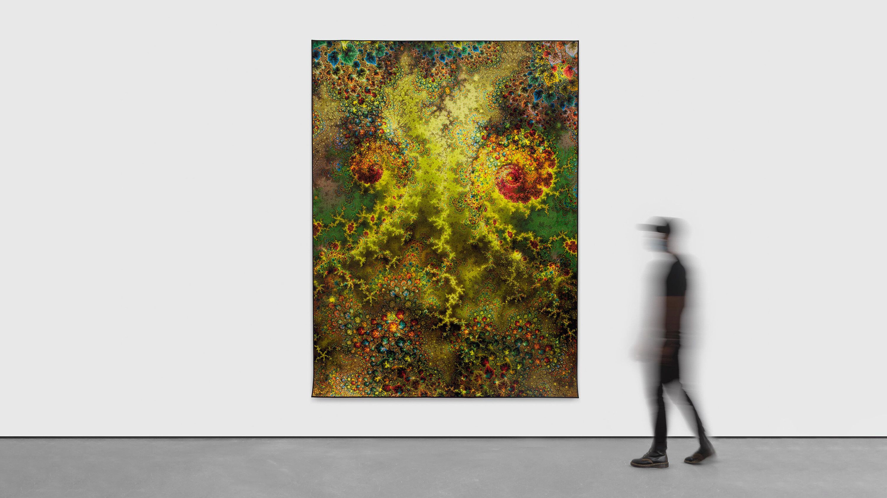 A Colaris print on velour carpet by Thomas Ruff, titled d.o.pe.03 II, dated 2022.