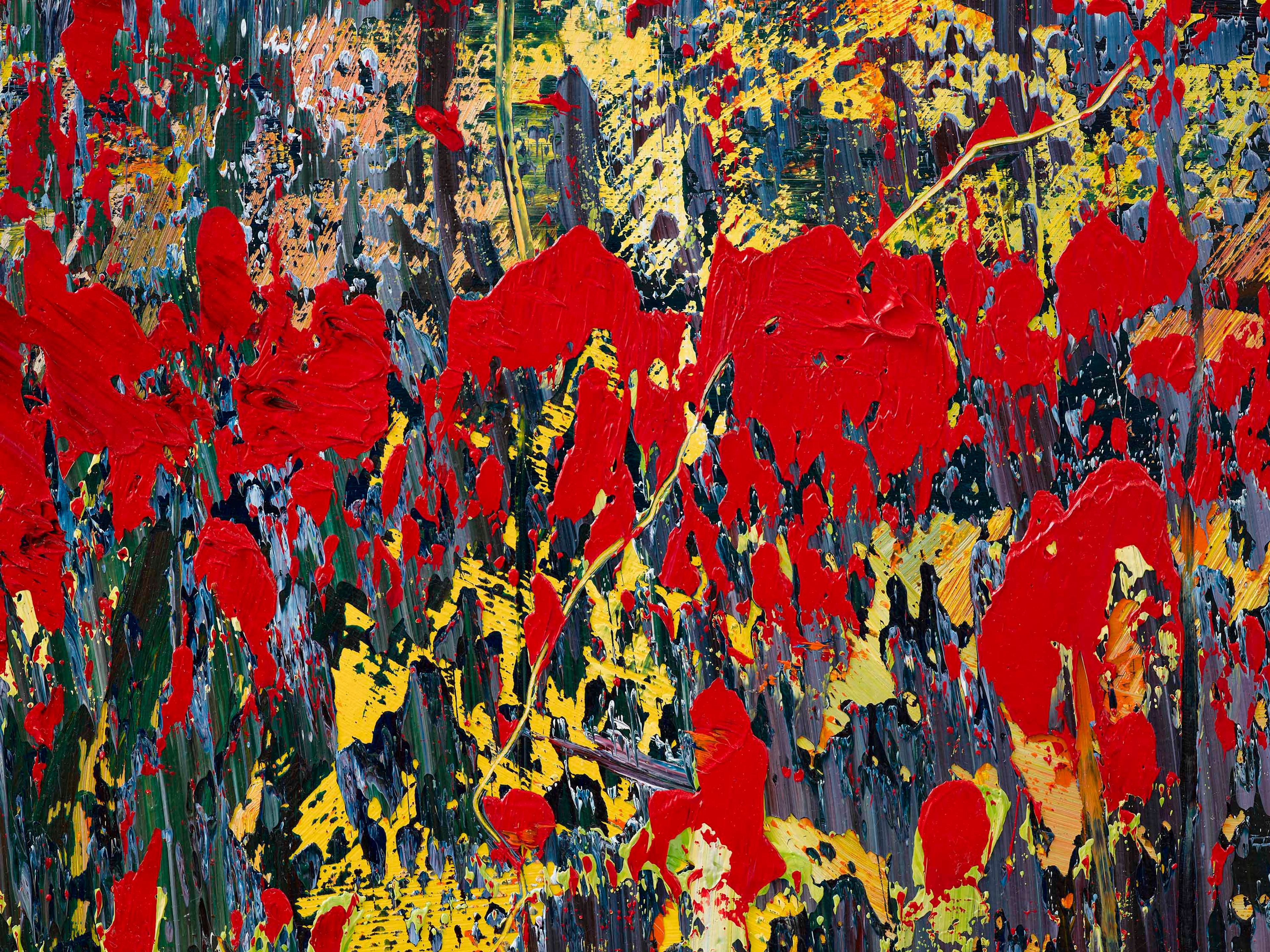 A detail from a painting by Gerhard Richter, titled Abstraktes Bild (Abstract Painting), dated 2015.