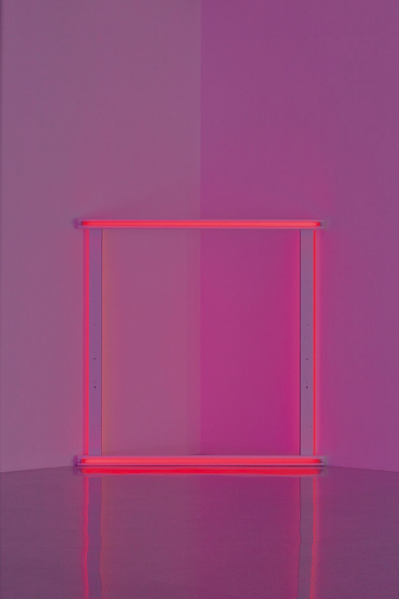A sculpture by Dan Flavin, titled untitled (to Sabine and Holger), dated 1966 to 1971.