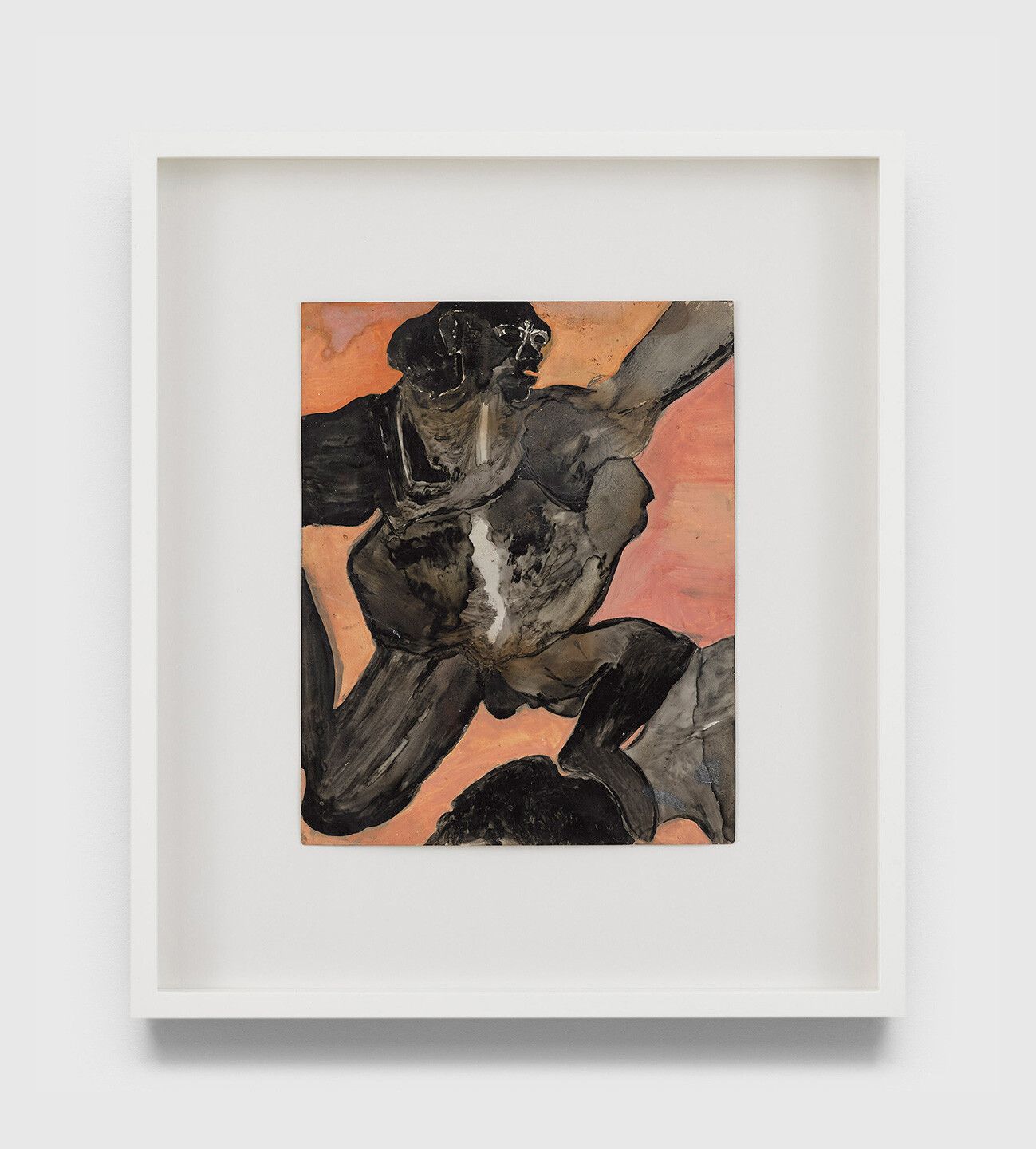 An undated oil painting on back of photograph by Frank Walter, titled Untitled (Trampled Vision).