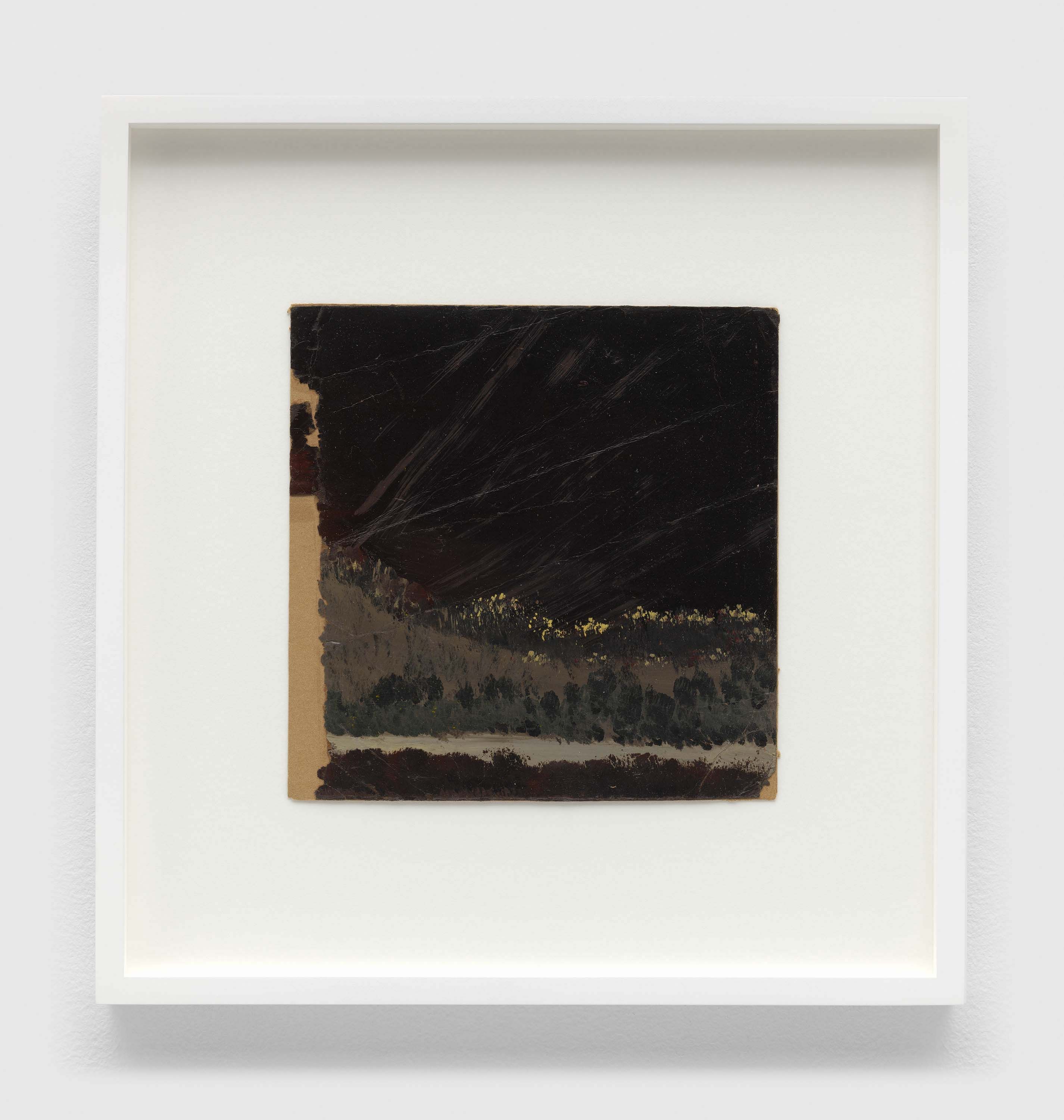 A painting on single-ply cardboard artwork by Frank Walter, called Untitled (Harbour Nocturne), n.d.