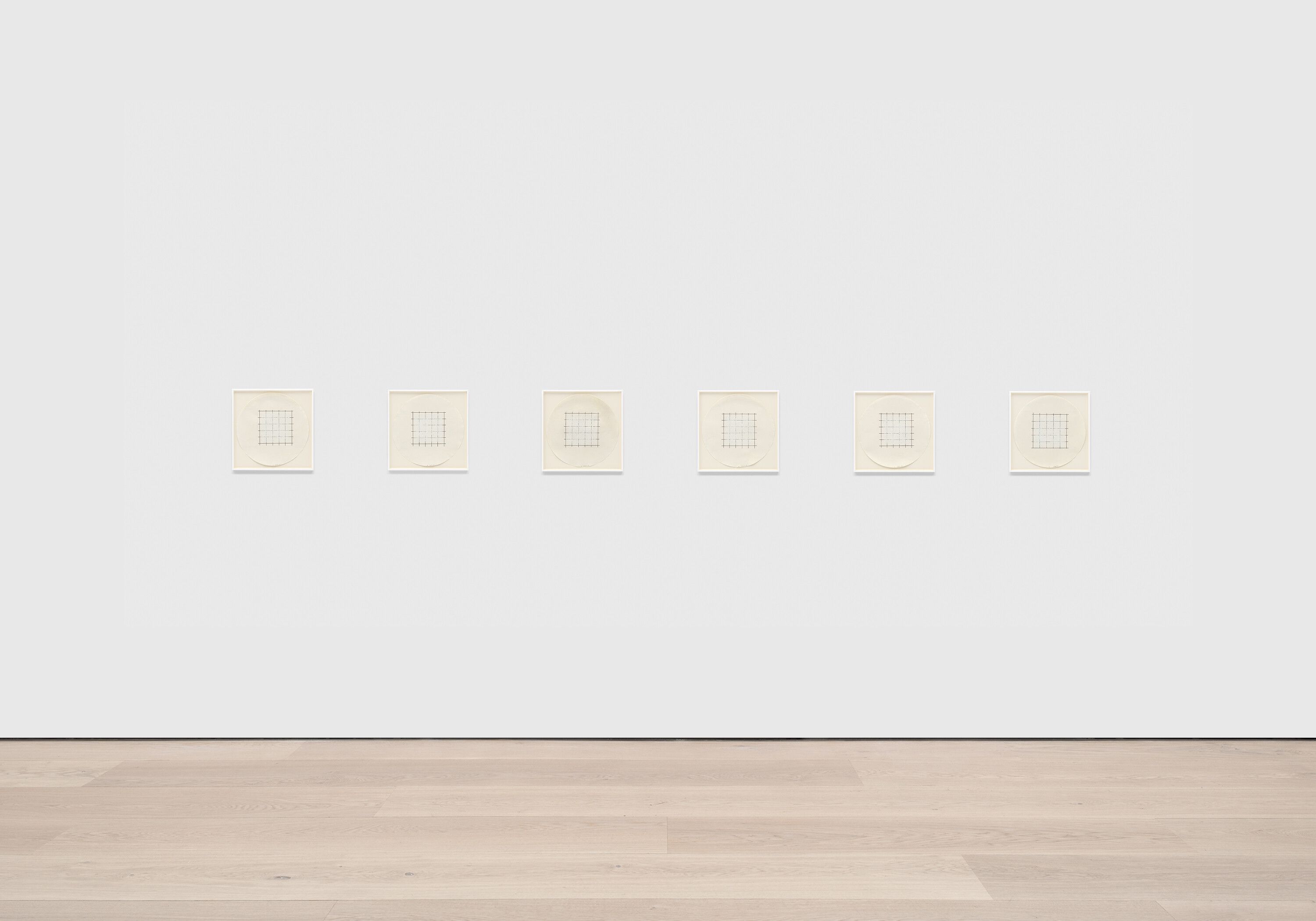 A work on paper by Robert Ryman, titled Six, dated 1964.