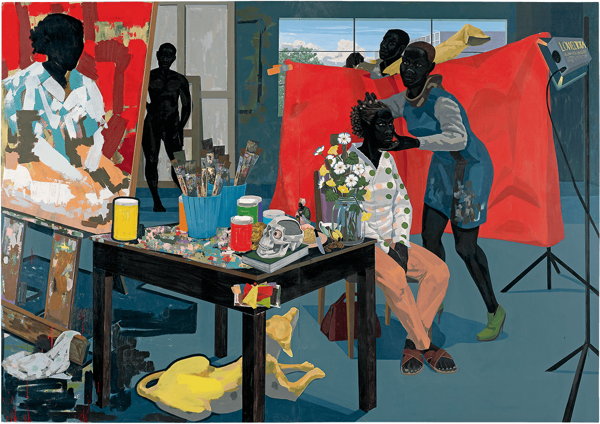 A painting by Kerry James Marshall, titled Untitled (Studio), dated 2014.