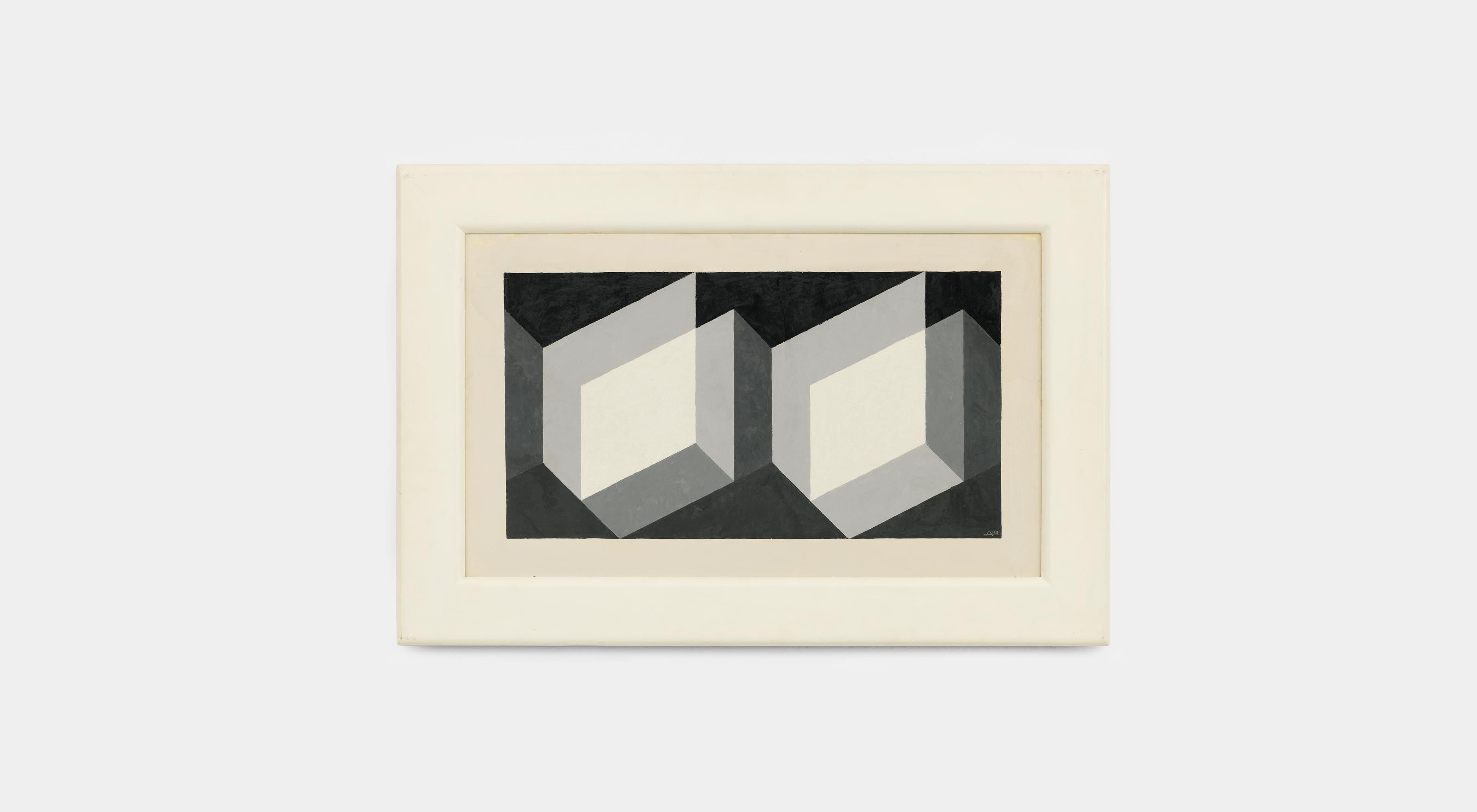 A painting by Josef Albers, titled Modified Repetition, dated 1943.