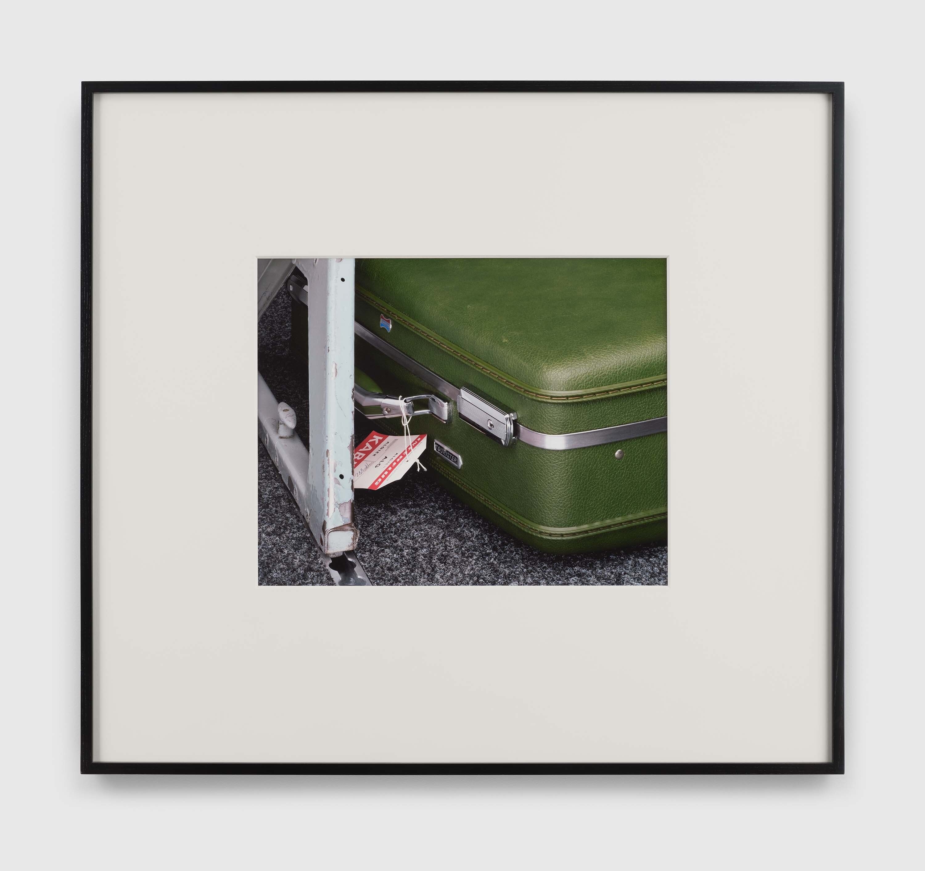A photograph by Christopher Williams, titled nterflug Model: Iljuschin IL-62 Flight number: IF 882 Departure: 3:30 pm, SXF – Berlin Schönefeld, Berlin, German Democratic Republic Arrival: 5:40 pm, ALG – Houari Boumediene Airport, Algiers, Algeria Sunday, August 28, 1983 Studio Rhein Verlag, Düsseldorf October 21, 2013, dated 2014.