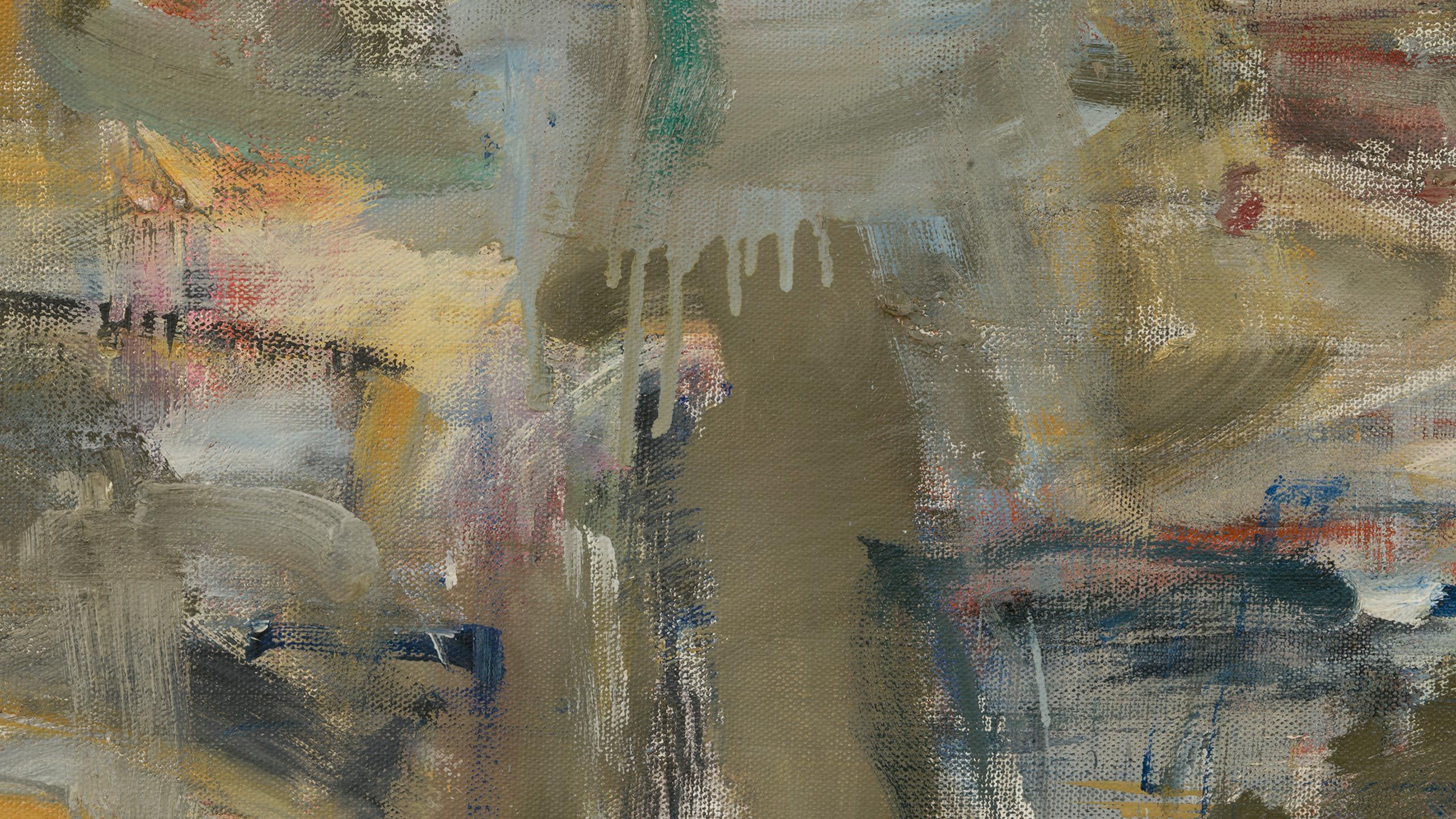 A detail from a painting by Joan Mitchell, called Untitled (Number 12), dated c. 1953.