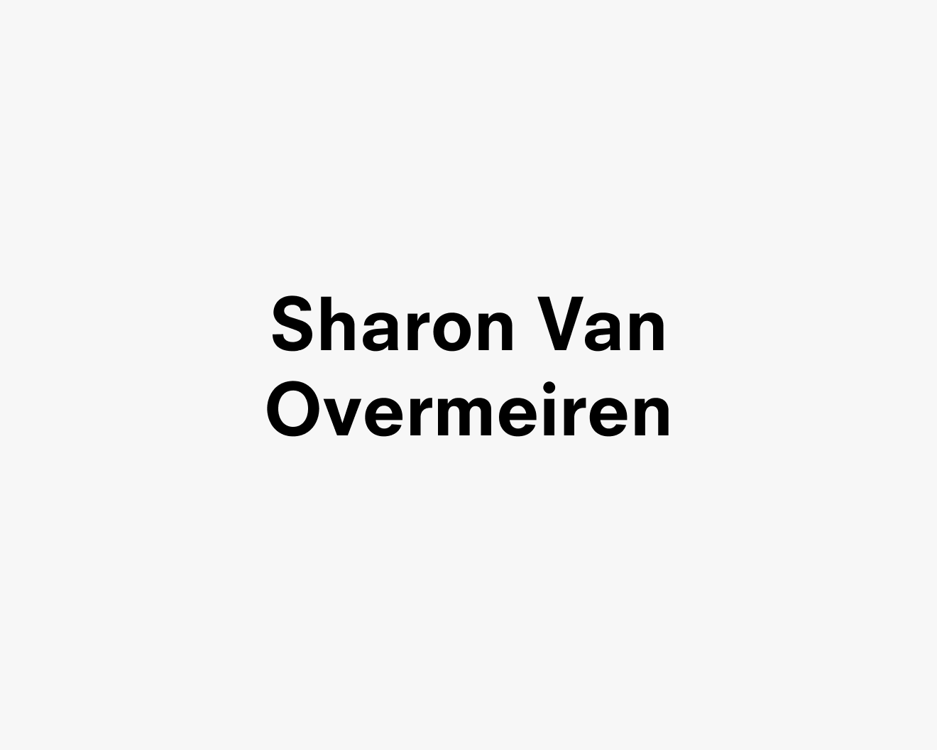 Text description reading Sharon Van Overmeiren