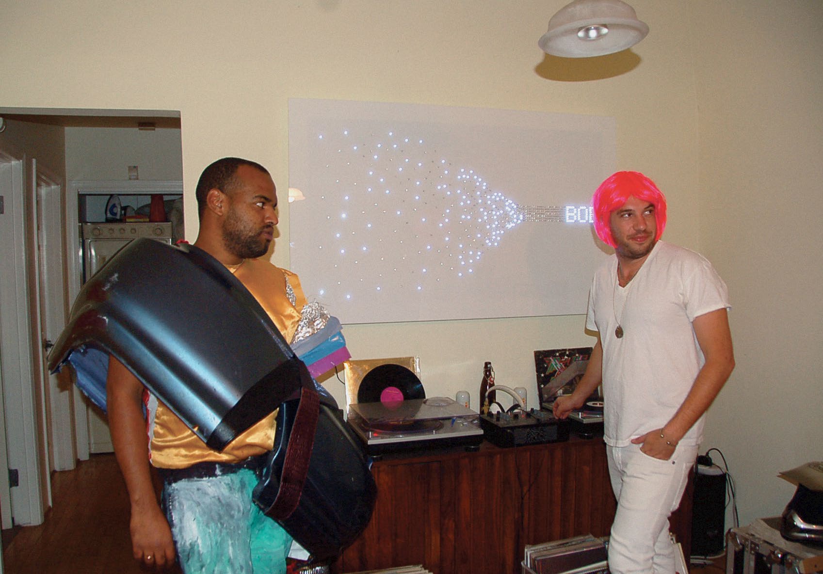 a photo of Noah Davis and Daniel DeSure, Halloween, Los Angeles, dated 2009.