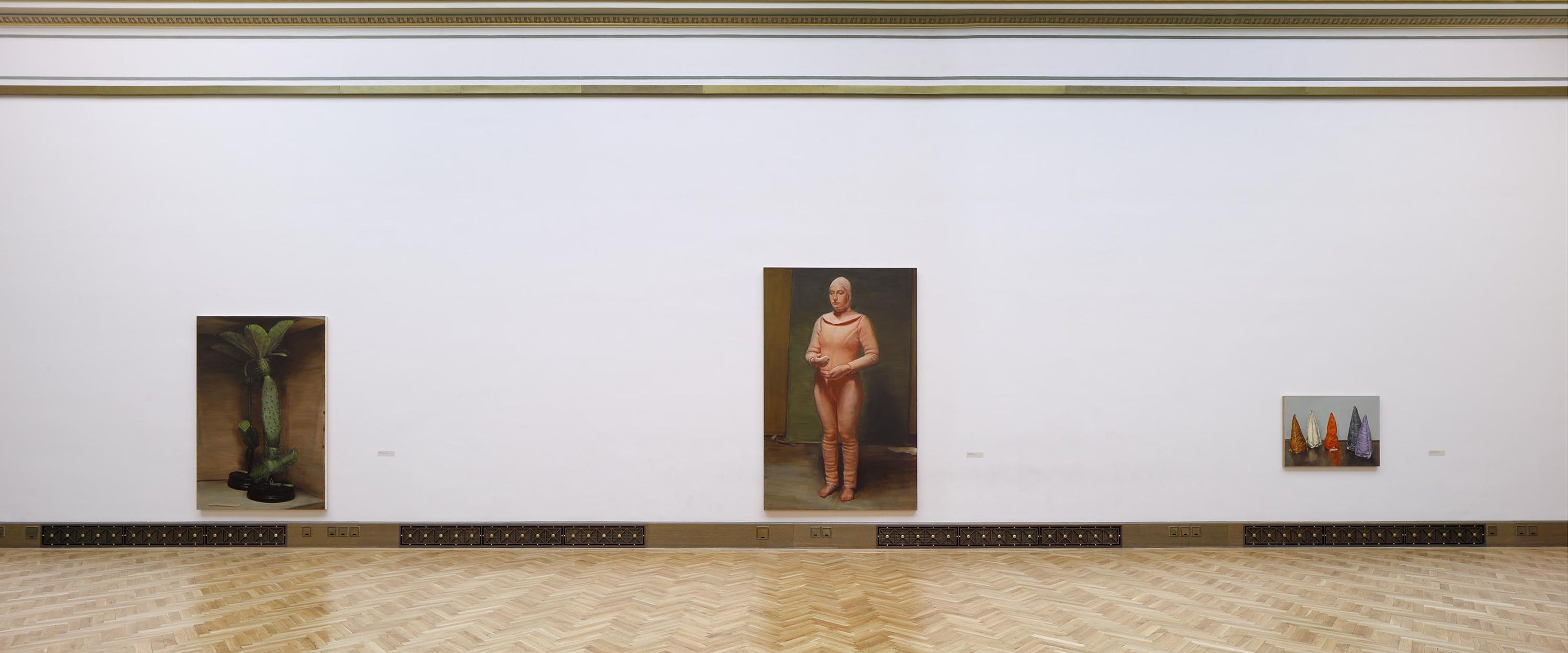 Installation view of an exhibition titled, Michaël Borremans: The Duck, at Galerie Rudolfinum in Prague, dated 2020.