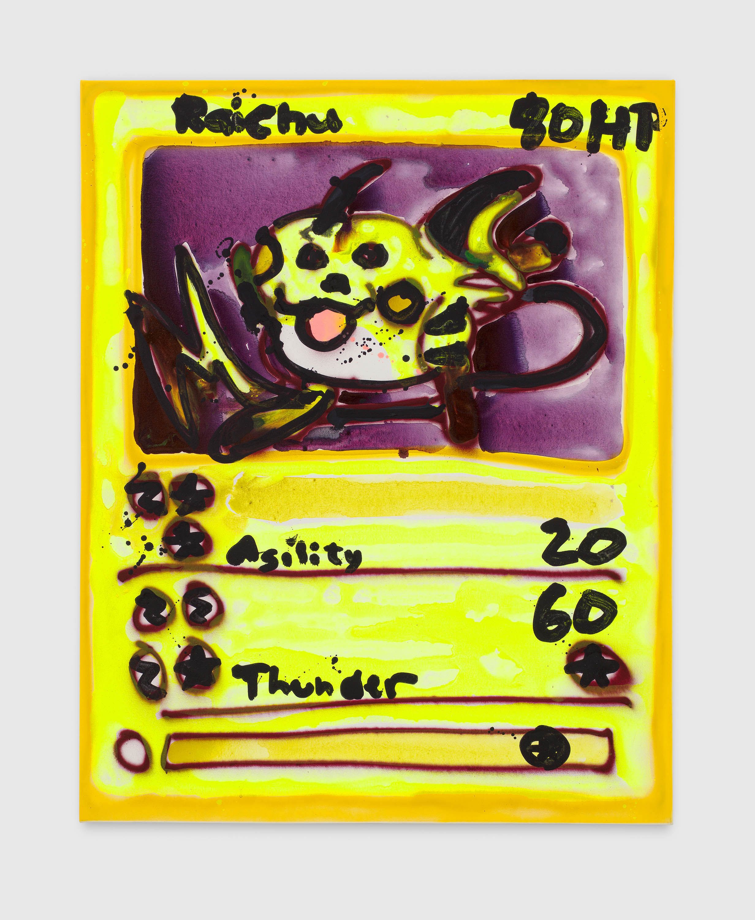 A painting by Katherine Bernhardt, titled Raichu, dated 2021.