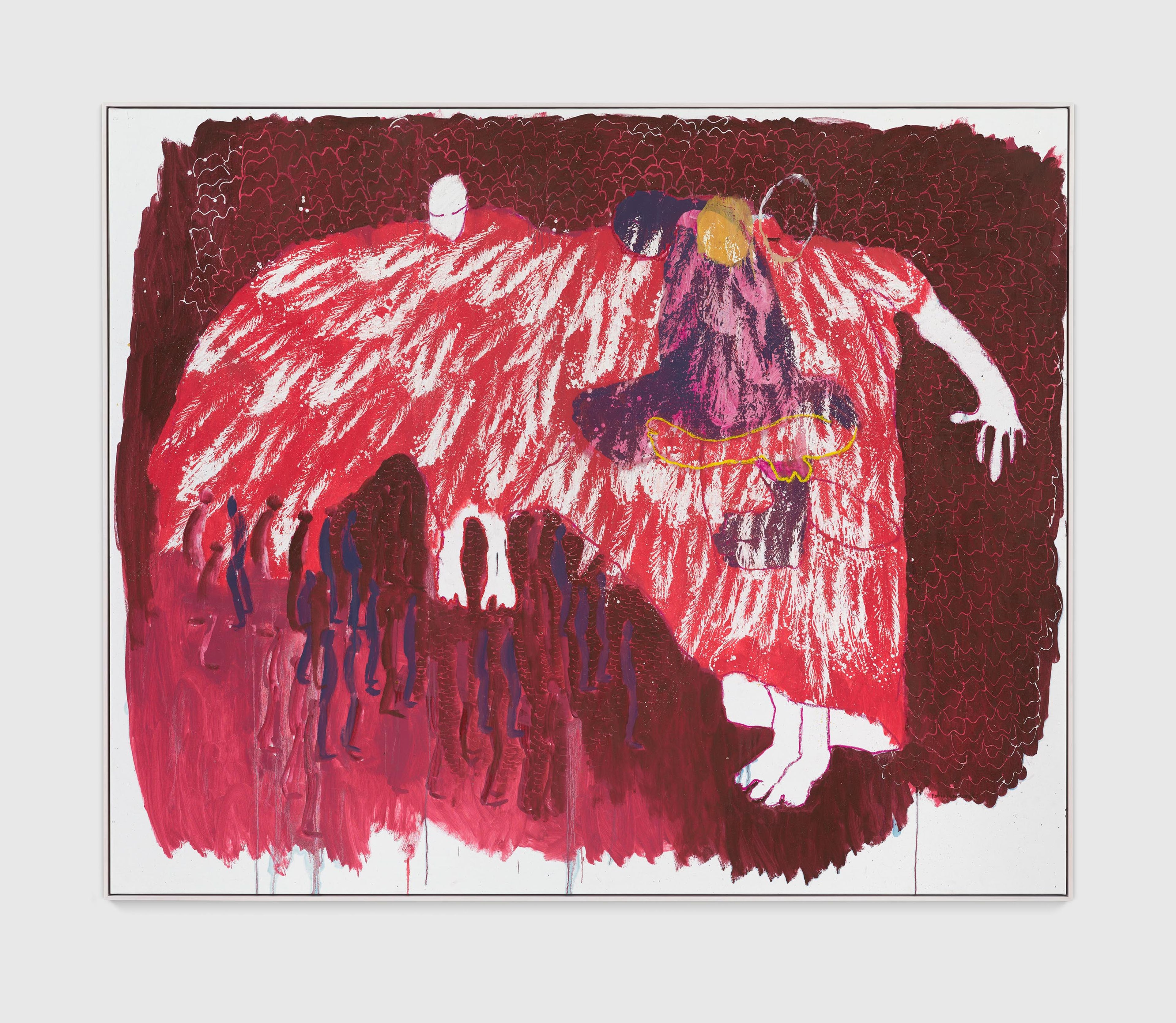 A painting by Portia Zvavahera, titled Takasunungurwa, dated 2025.