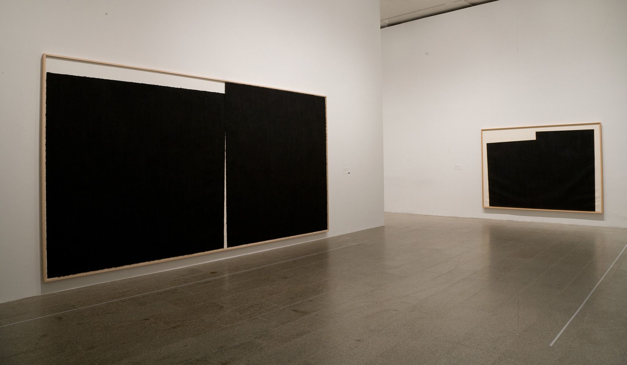 An installation view of the exhibition, Richard Serra Drawing: A Retrospective, at The Metropolitan Museum of Art in New York, dated 2011