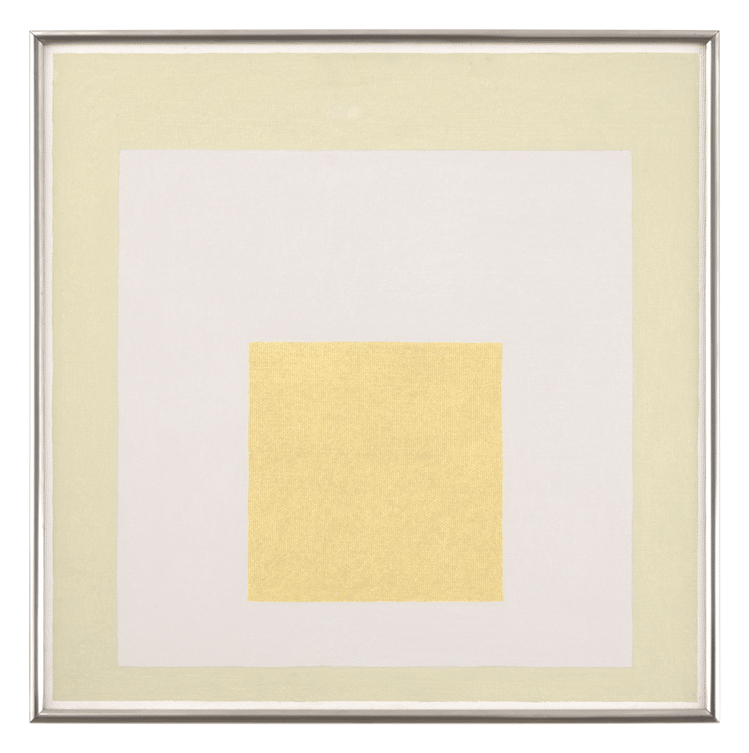An oil painting on Masonite by Josef Albers, titled Study for Homage to the Square, dated 1964.